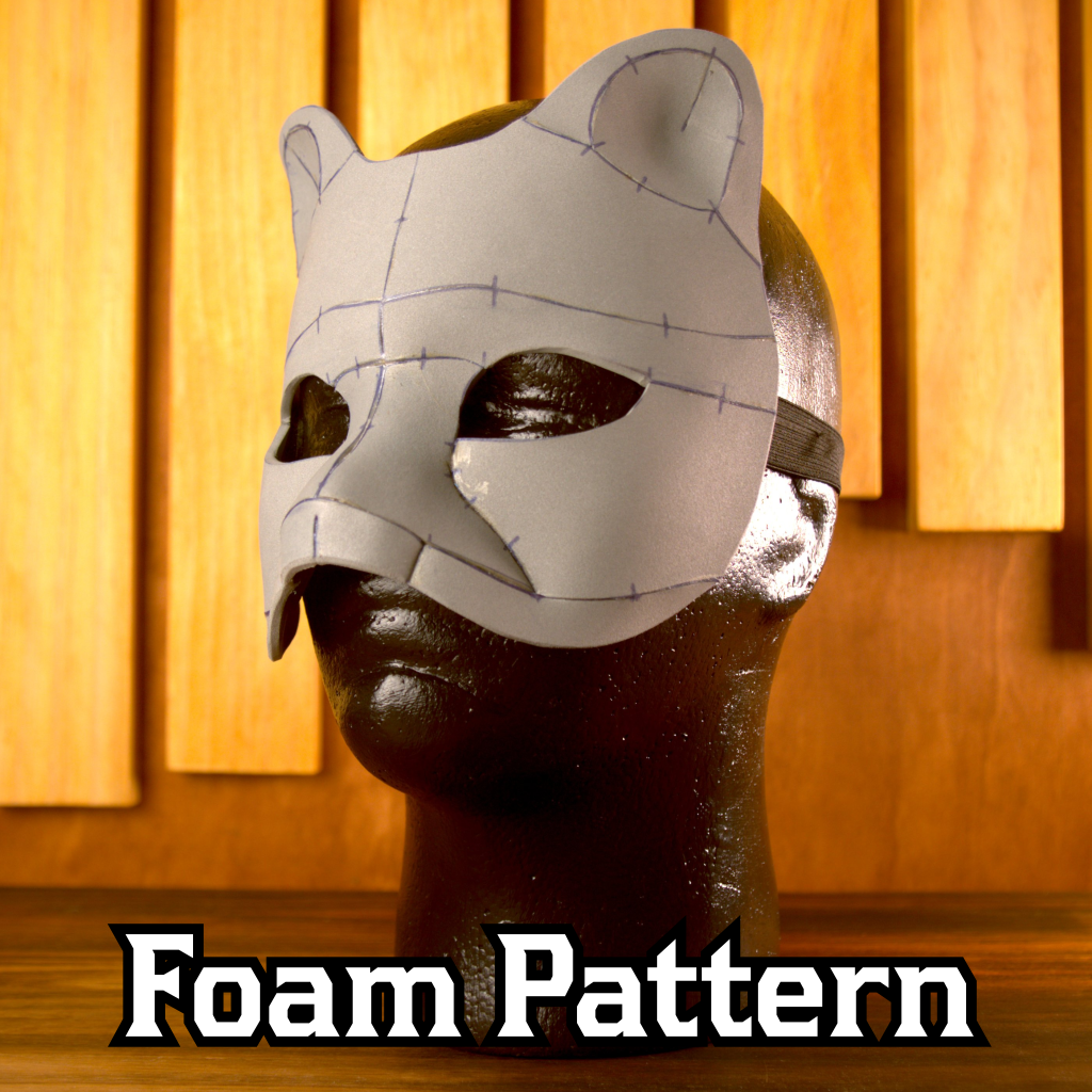 Cat Bear foam masquerade mask pattern