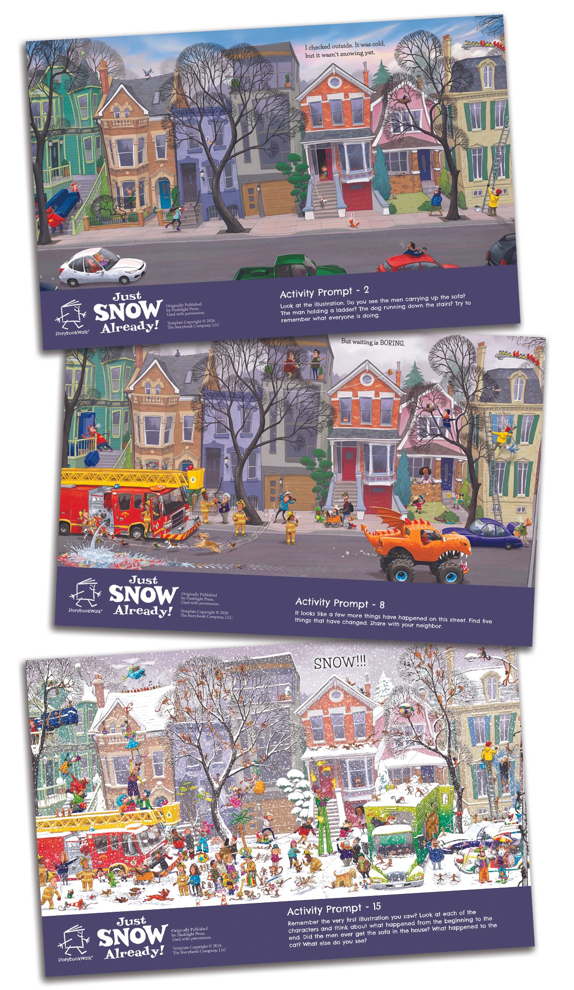 Example pages of Just Snow Already!: Storybook Walk Edition