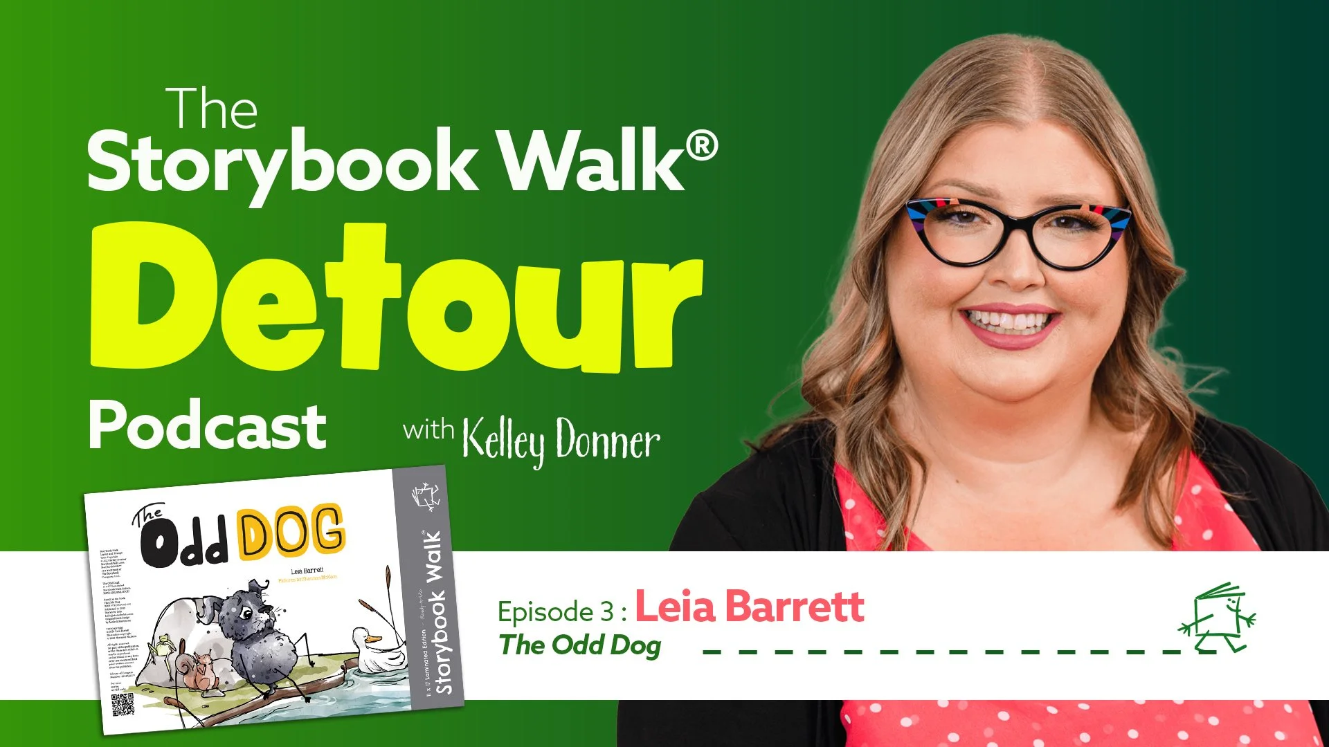 Thumbnail for the Storybook Walk Detour Podcast with guest Leia Barrett