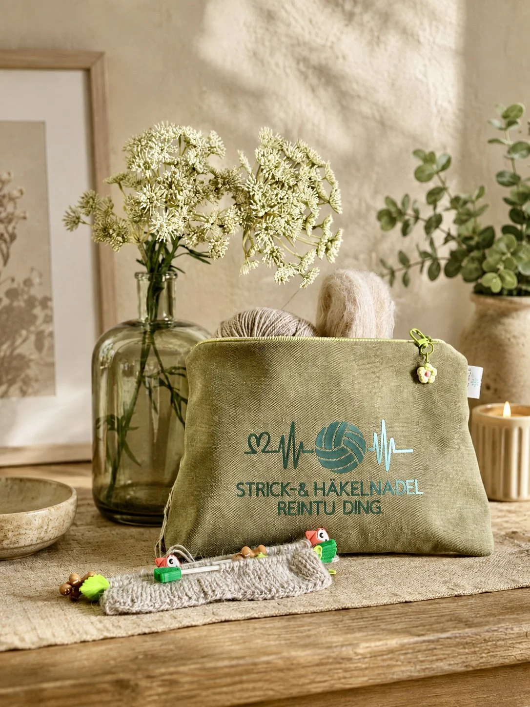 Projekttasche Strick grün