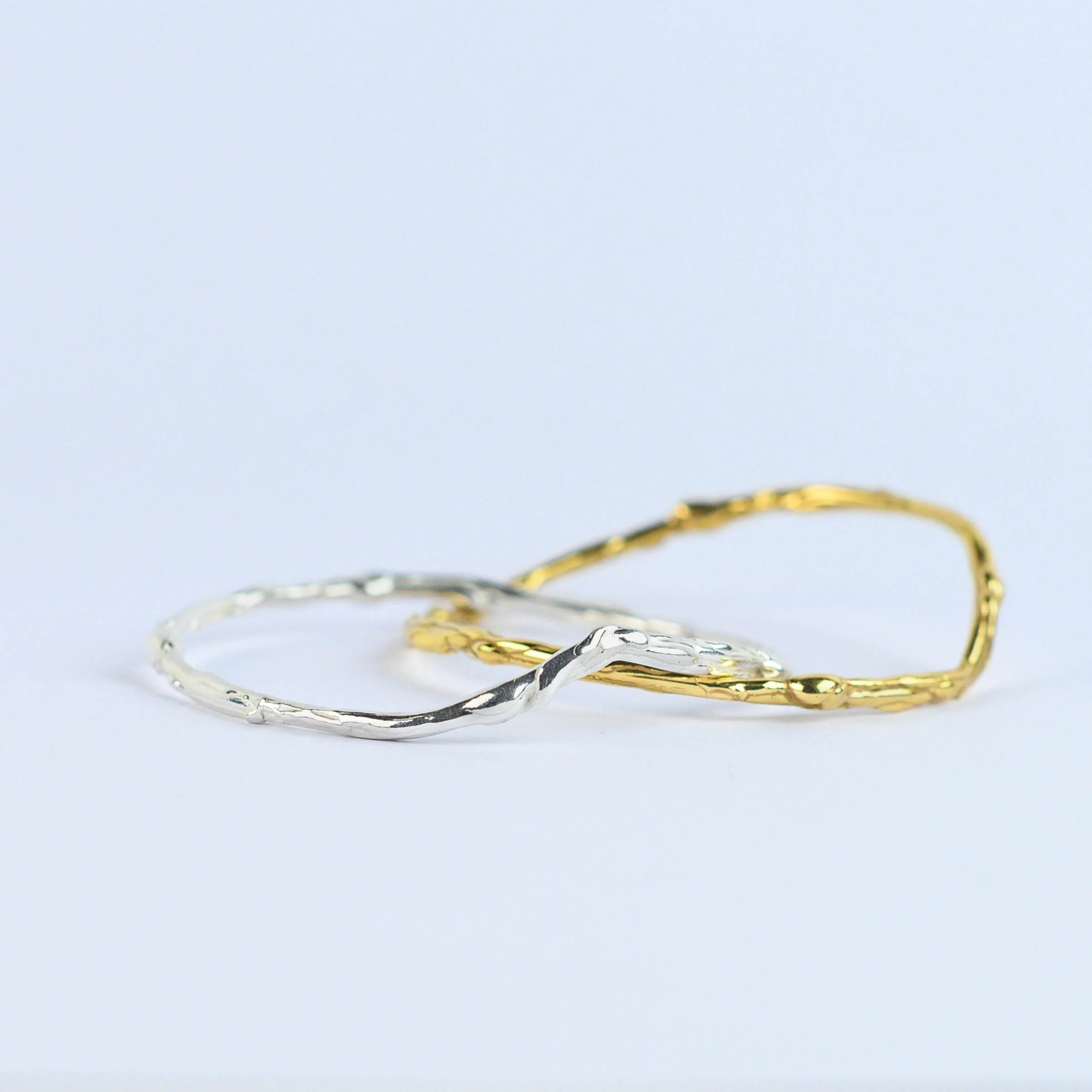 jonc bronze plaqué or argent bracelet Bresma.