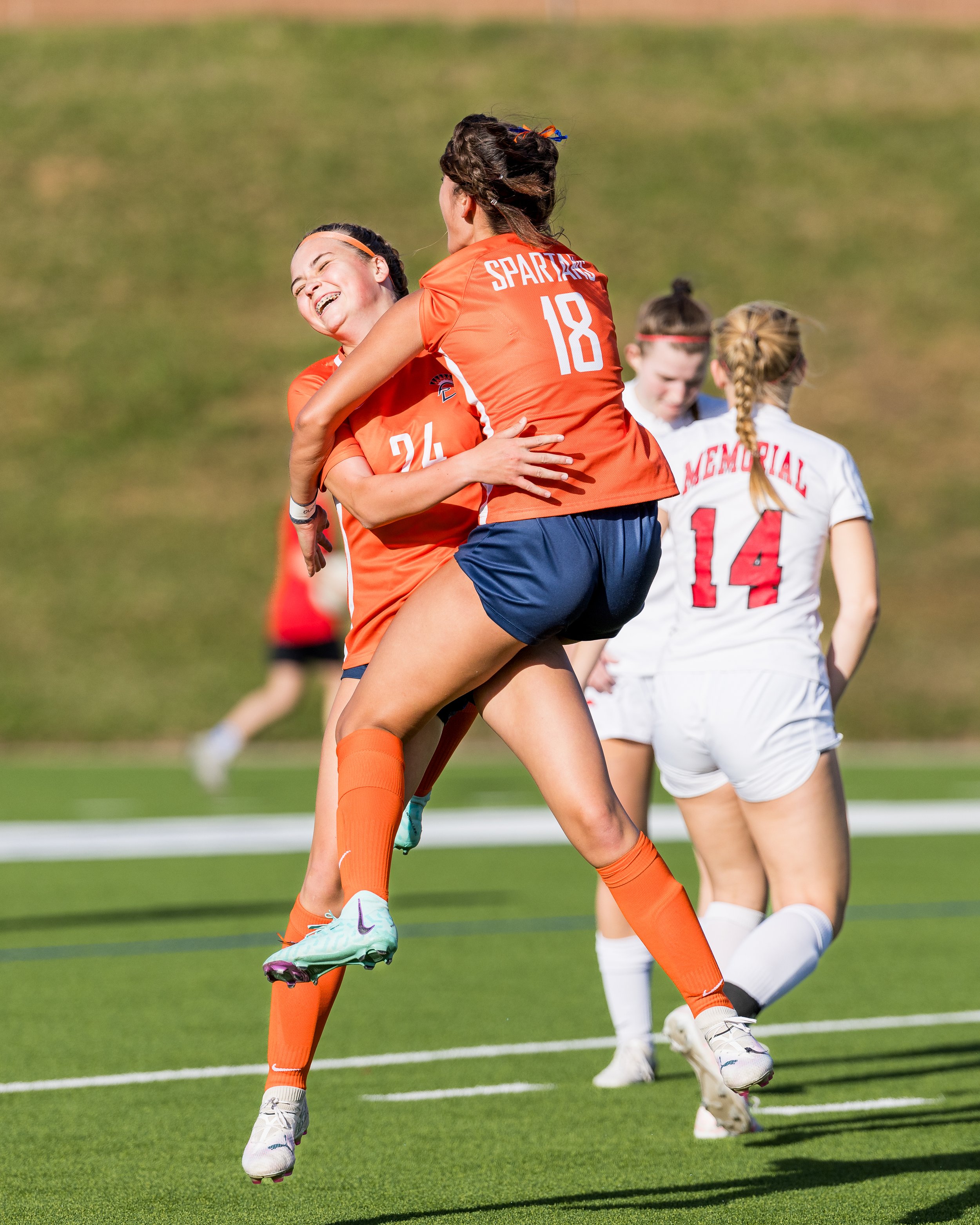 Seven Lakes High School Girls Varsity Soccer shot by Matt Powell who is a photographer in Katy, TX who specializes in portrait photography as well as sports and action photography.
