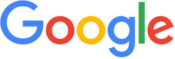 Google logo with colorful letters on a white background