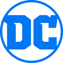 DC Comics logo in blue and black.