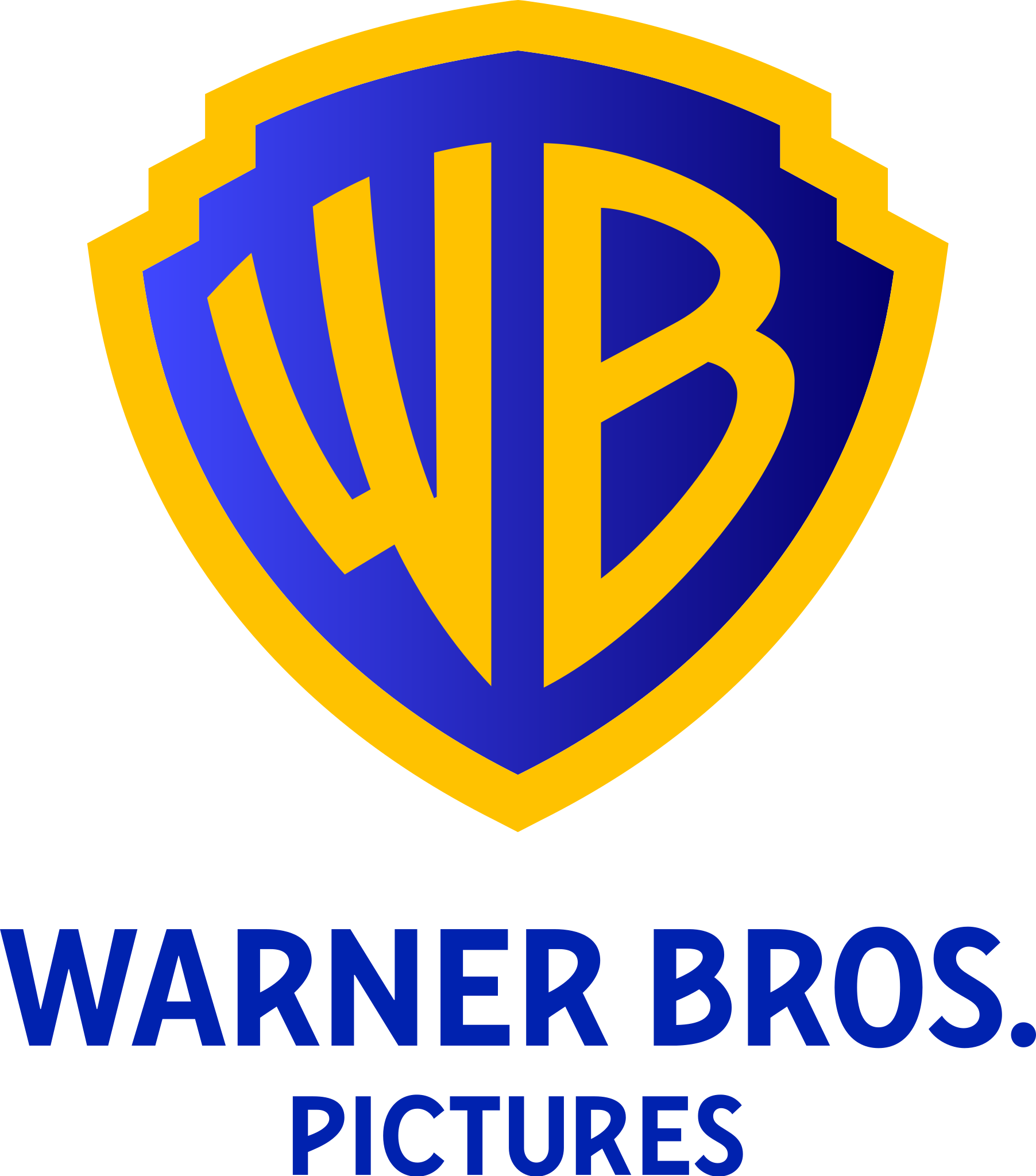 Warner Bros. Pictures logo with a blue and yellow shield emblem and the words 'WARBE BROS. PICTURES' underneath.