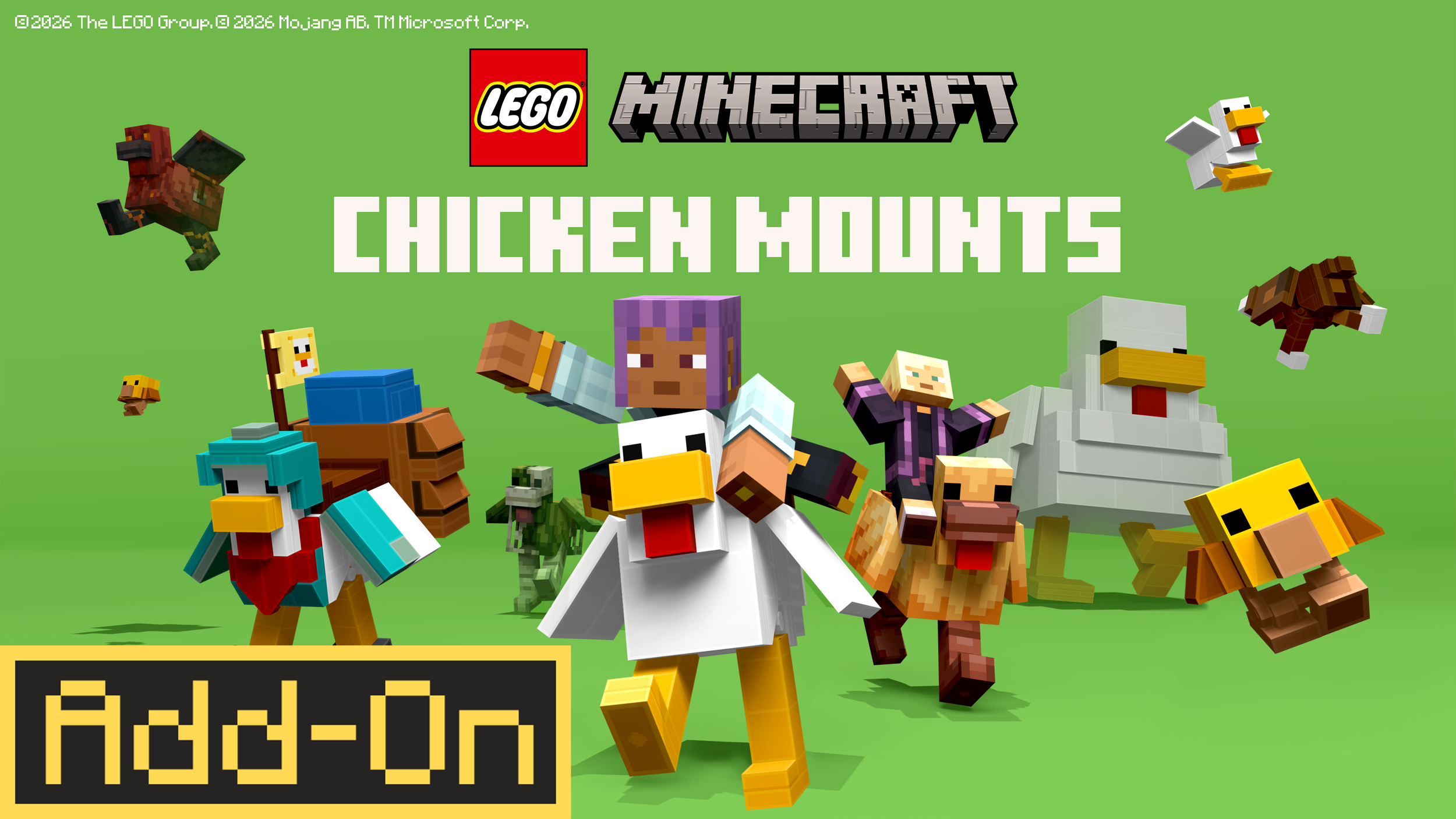 LEGO Minecraft Chicken Mounts Add-On