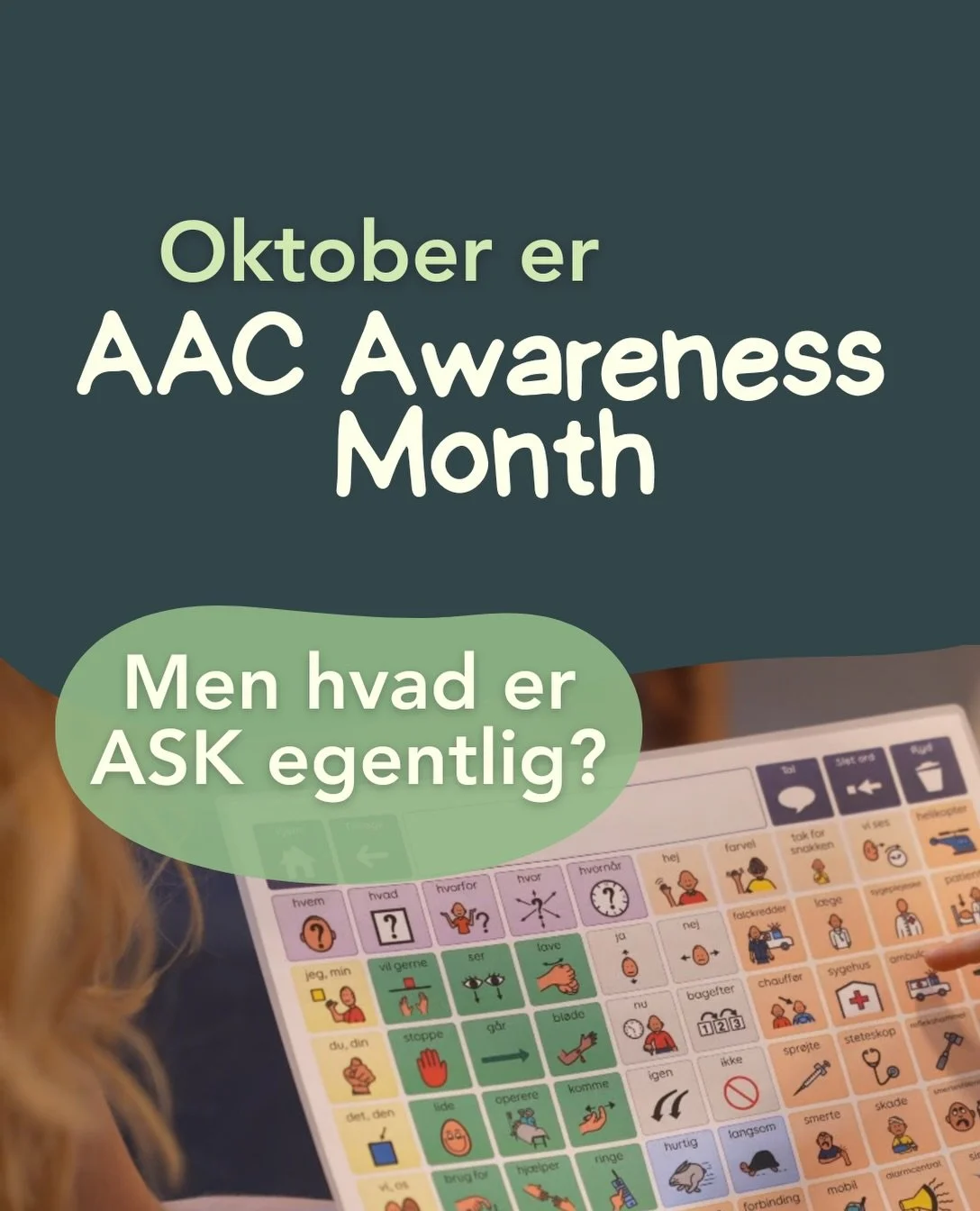 Oktober er AAC Awareness Month 💚

Det er en god anledning til at s&aelig;tte fokus p&aring;, hvor meget vores m&aring;de at m&oslash;de kommunikation p&aring; betyder.

N&aring;r vi er nysgerrige p&aring; de sm&aring; initiativer, giver tid til at d