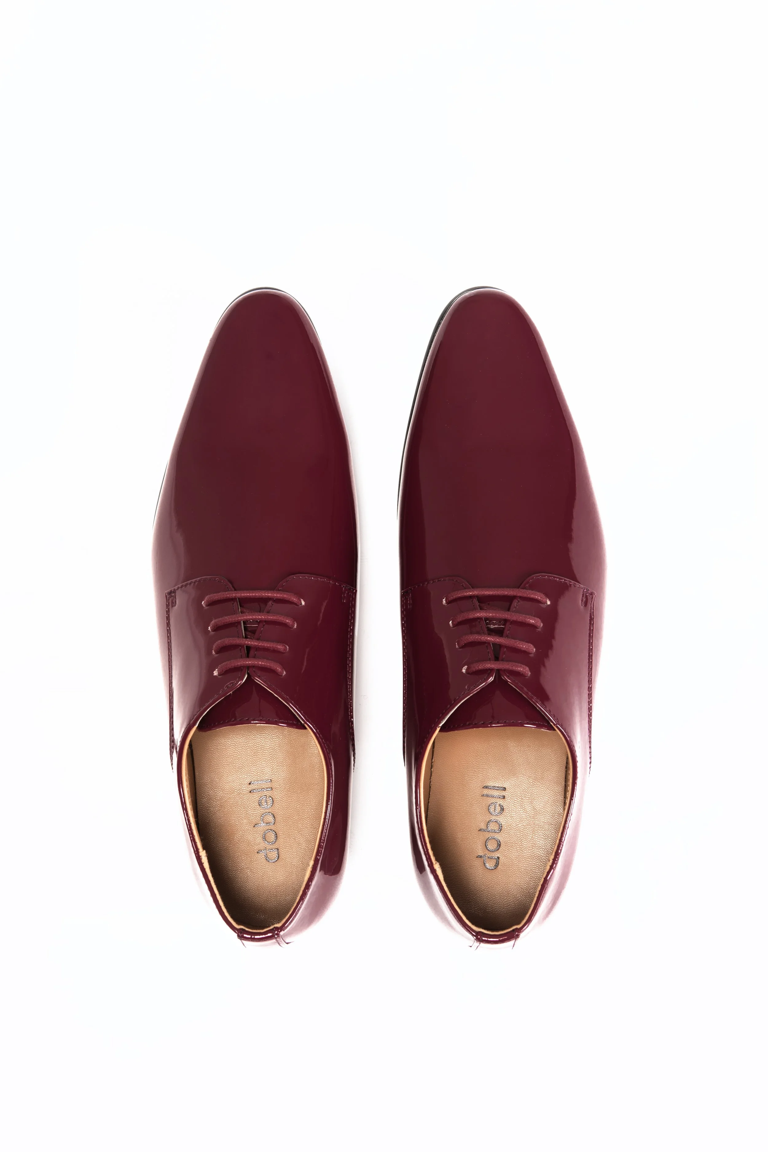 Dobell Burgundy Patent Contemporary Dress Shoes 4.jpg