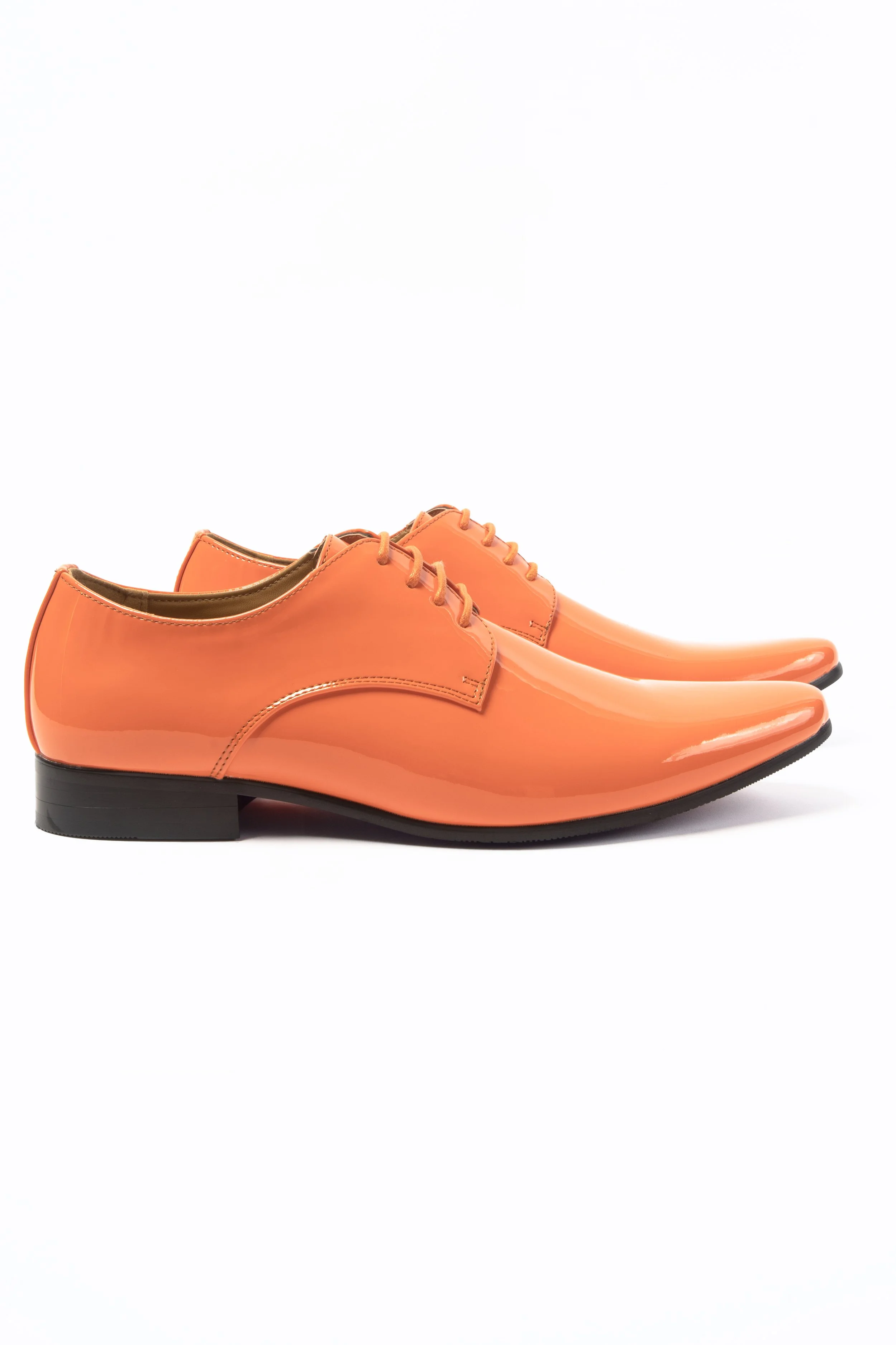 Dobell Orange Patent Contemporary Dress Shoes 1.jpg