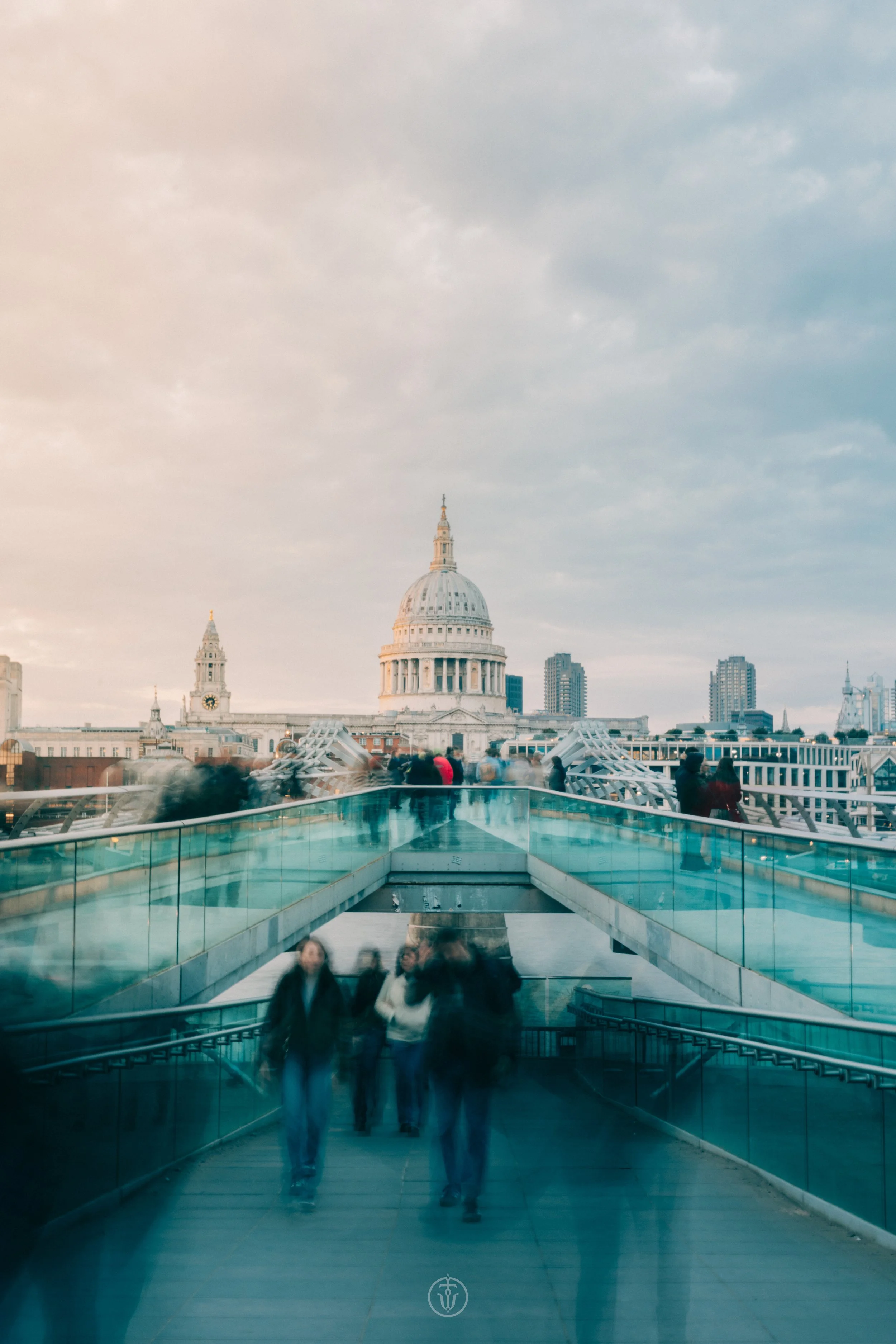 Cinematic city portrait with light trails