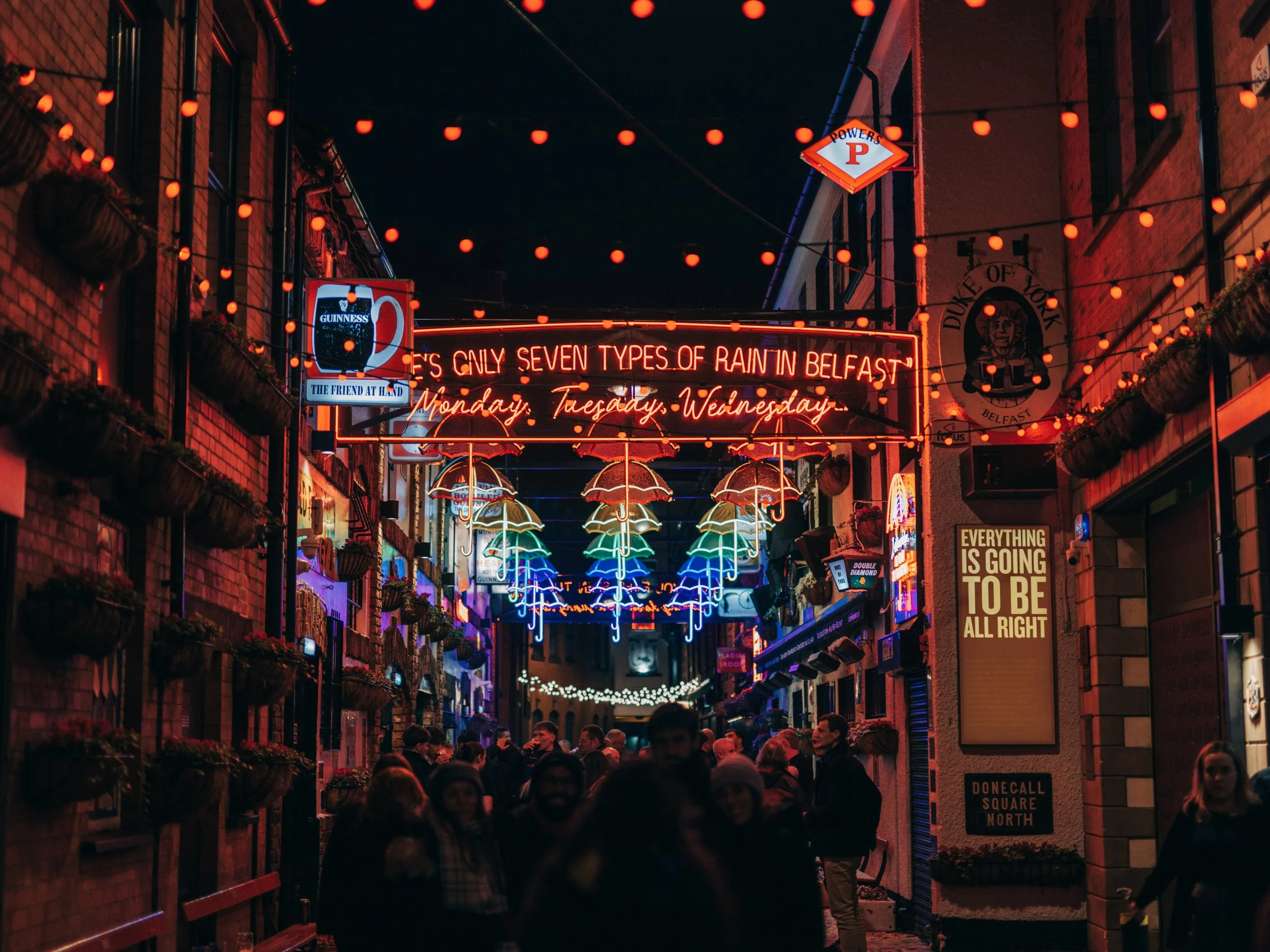 The Most photographed street in Belfast Northern Ireland, taken by Tru°North Studios during a cinematic workshop event.