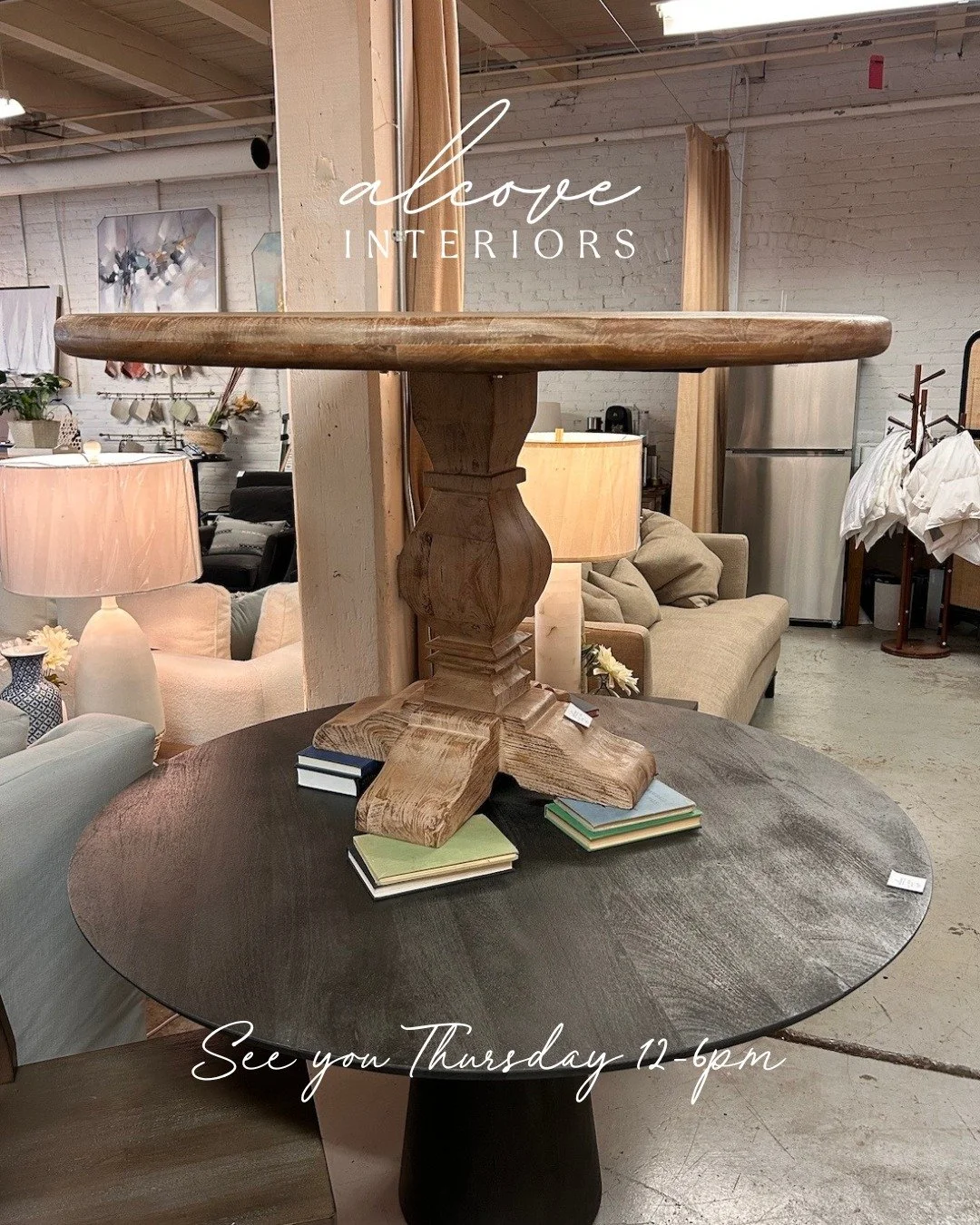 November only! 
20% OFF dining tables &amp; chairs. Limited floor stock&mdash;when it&rsquo;s gone, it&rsquo;s gone. Come see us Thursday 12&ndash;6 🤎