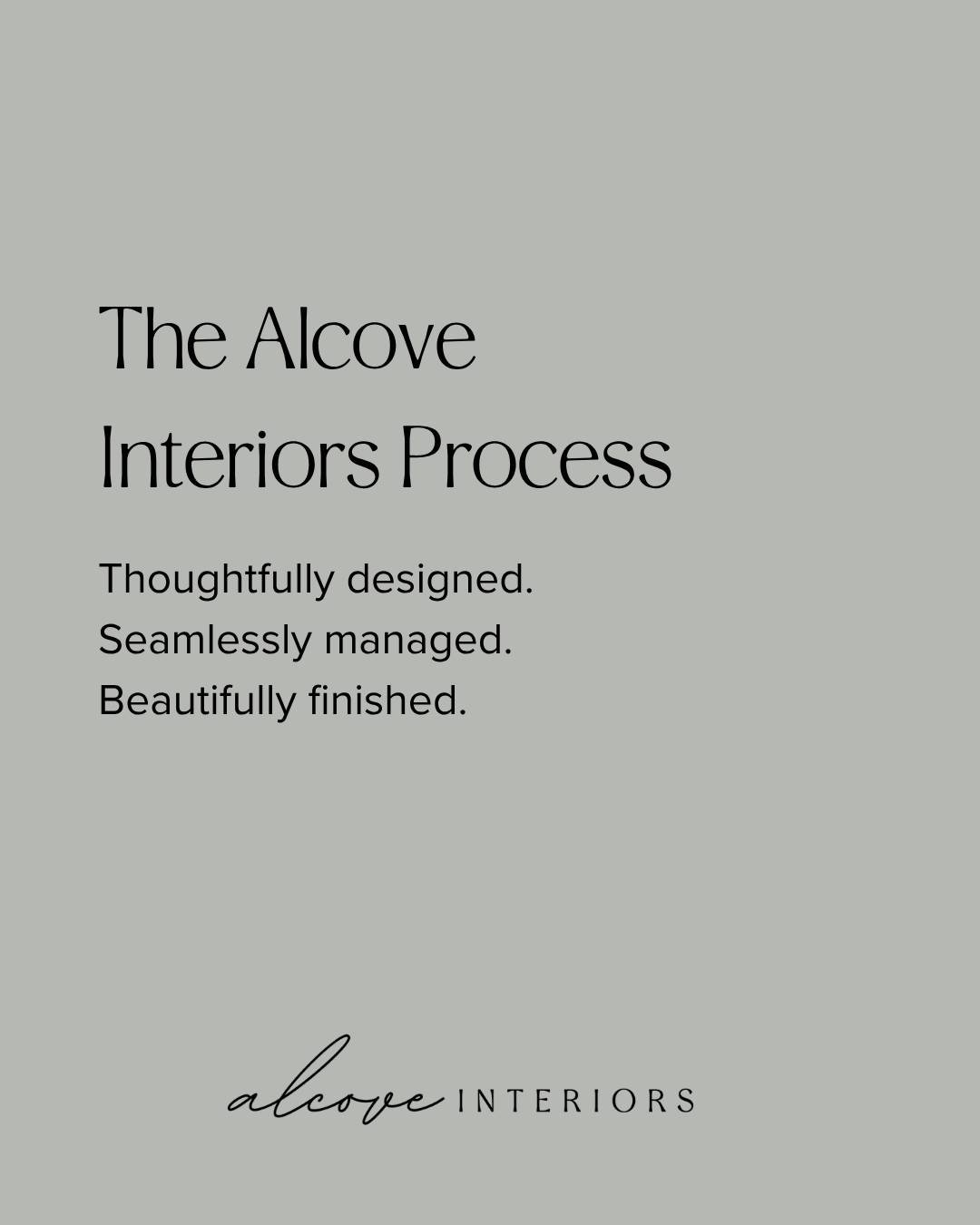 The best projects start with a plan &mdash; and the right team behind it.

At Alcove Interiors, our process is designed to guide your project from the very first conversation all the way through installation day. From space planning and selections to