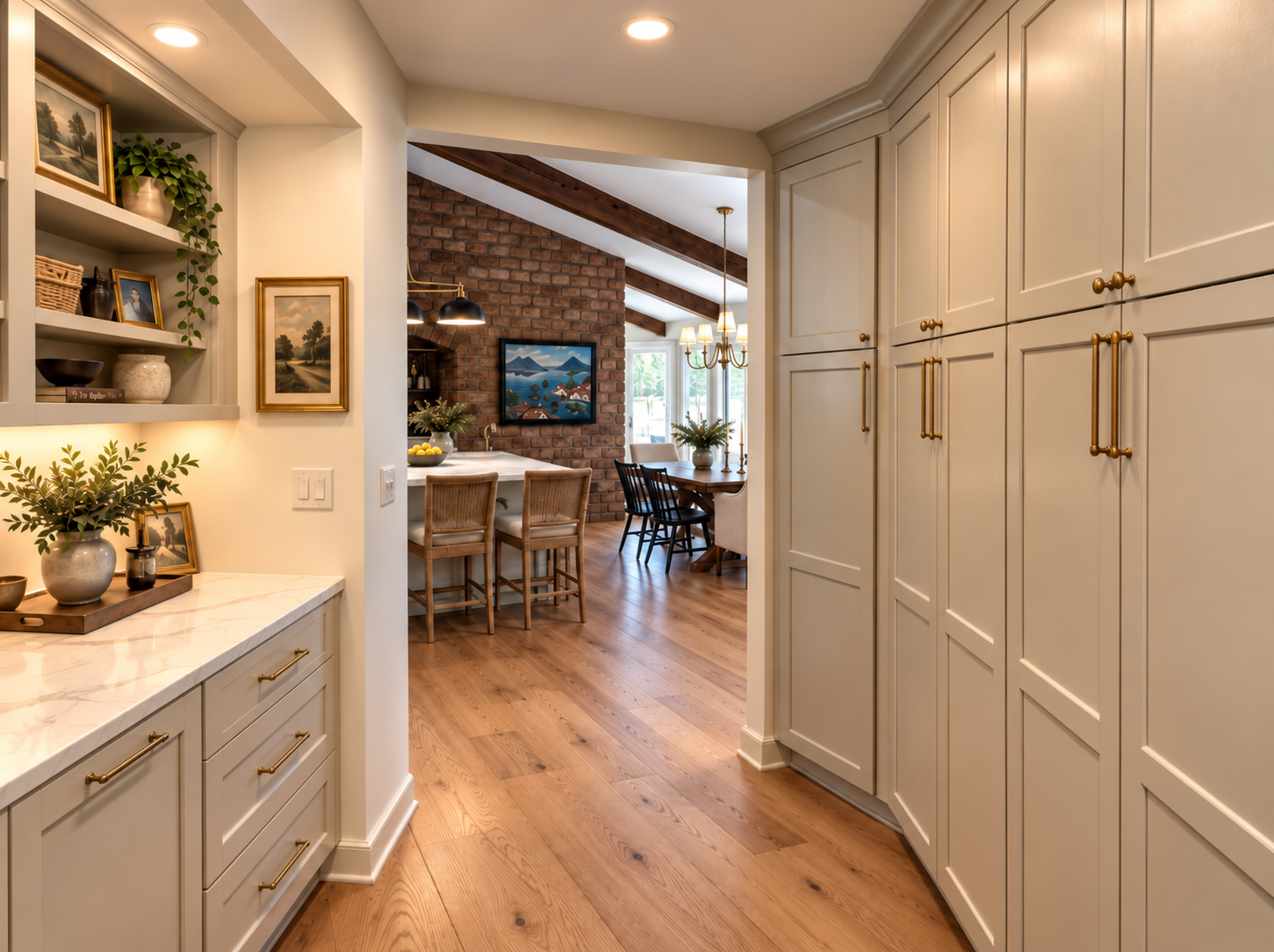 Warm Greige Kitchen and Dining Hallway.png