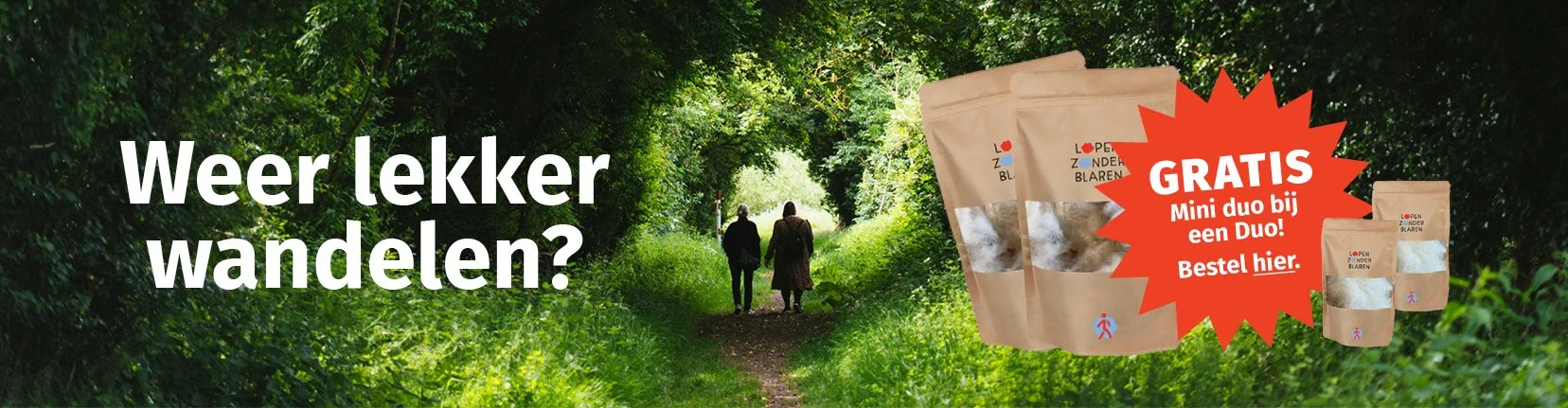 promo loperswol van wandelen zonder blaren mensen wandelen in het groen