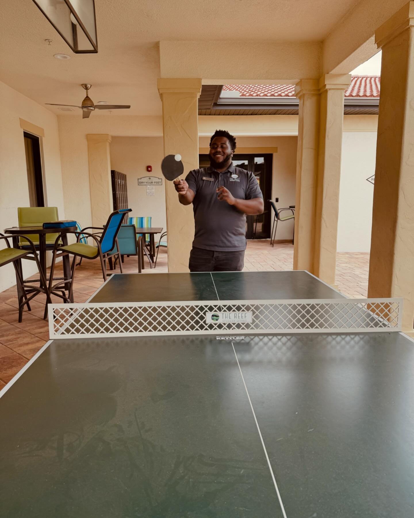 Unlocking a world of friendly competition and endless laughter with every paddle stroke. 🏓 Come play ping pong at the phase 1 pool! 
&bull;
&bull;
&bull;
#PingPongFun #phase1 #cometourwithus #livethereef #fgcu #fsw #southwestflorida #funinthesun #po