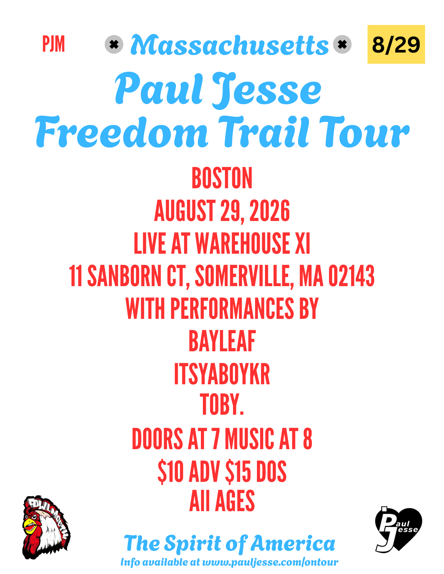Paul Jesse Freedom Tour: Boston