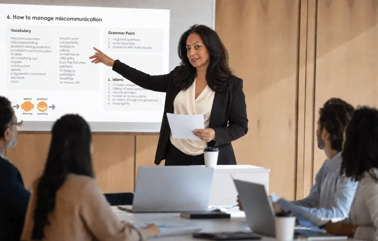 Business English seminar designed to strengthen communication skills through practical, real-world scenarios.