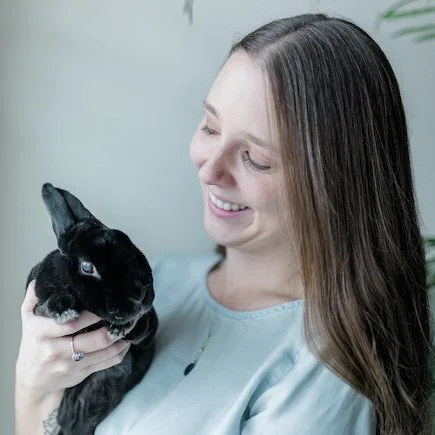 Ashley Boerger, LPC and Piper, her therapy rabbit