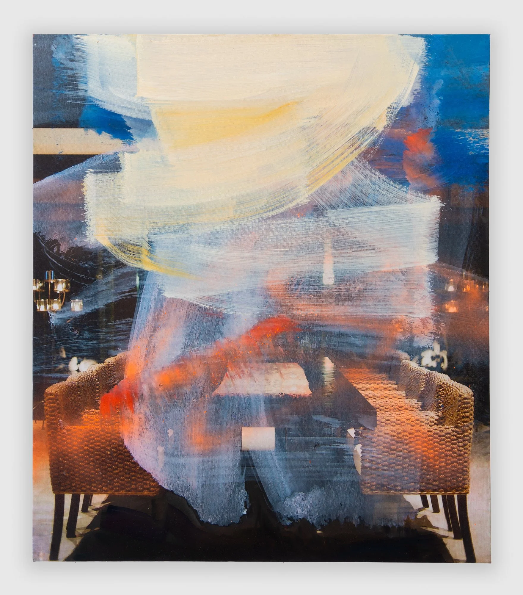 “The Setting“ 2025, 30" x  26,"  oil on digitally printed canvas