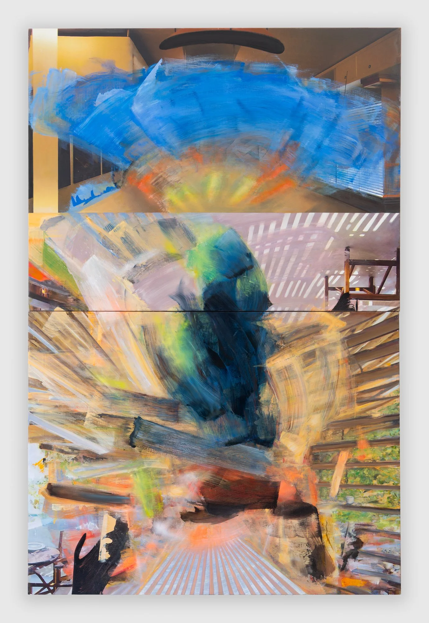 “Vanishing Points“ 2026, 76" x  50,"  oil on digitally printed canvas