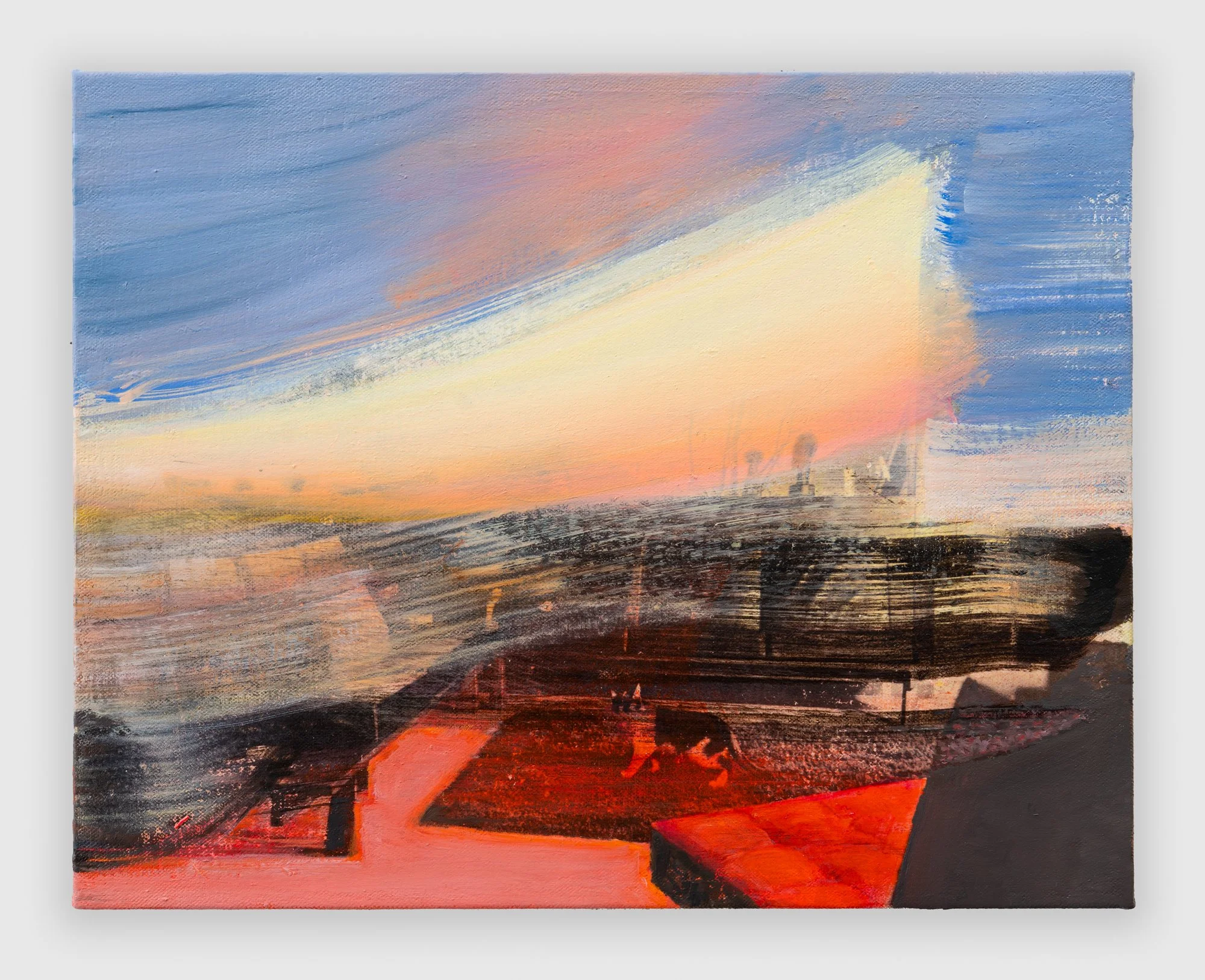 “Untitled“ 2026, 12" x 16,"  oil and colllage on digitally printed canvas
