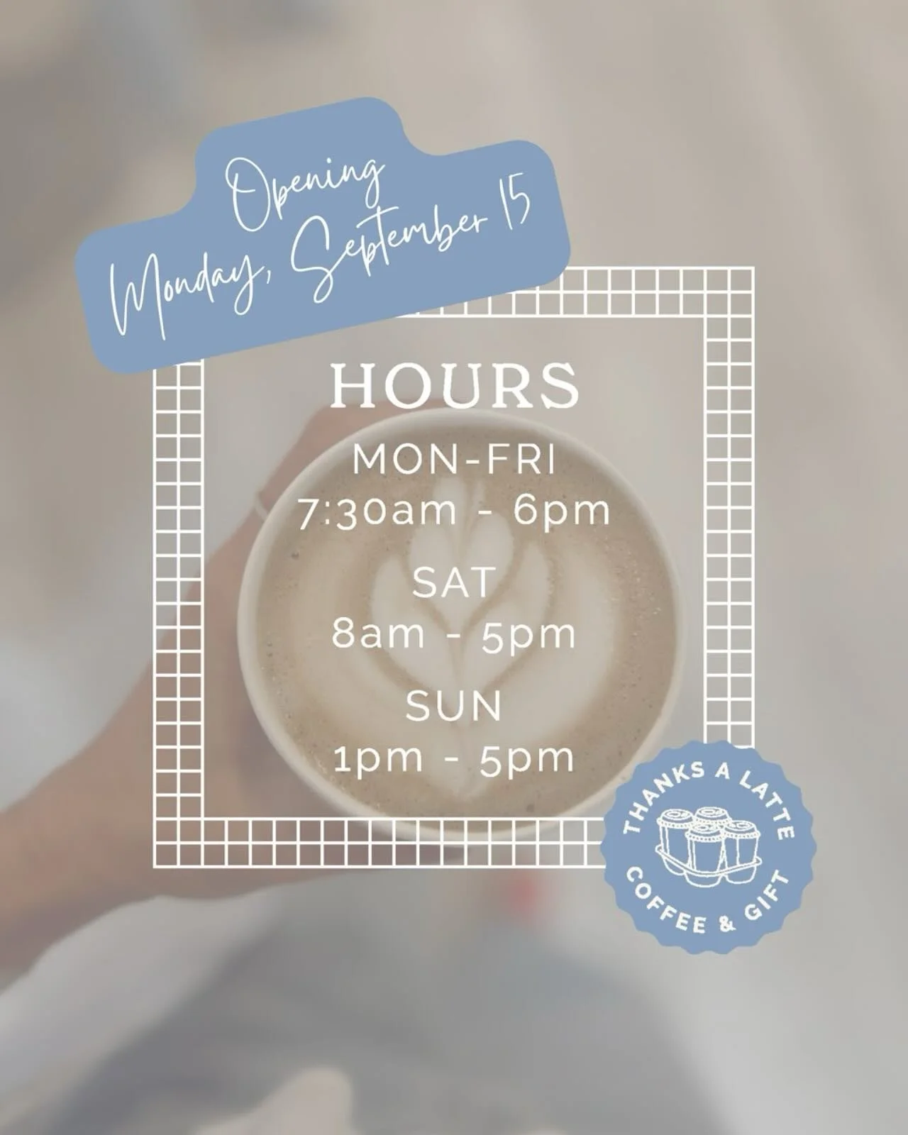 Thanks a Latte&rsquo;s brand new location at Oakview Commons will be opening this Monday, September 15th! Stop in for a cup of fantastic coffee to battle that case of the Mondays. See you there! ☕️☕️
.
.
#oakviewcommons #oakviewcommonsnc #thanksalatt