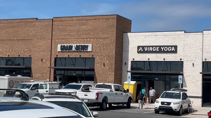 There are so many signs up and businesses are open! The signs for @oakviewpublichouse just went up today, @virgeyoga went up earlier this week and @switch_craft_hollysprings has a swanky temporary sign. Both Switch Craft and Thanks a Latte&rsquo;s pe