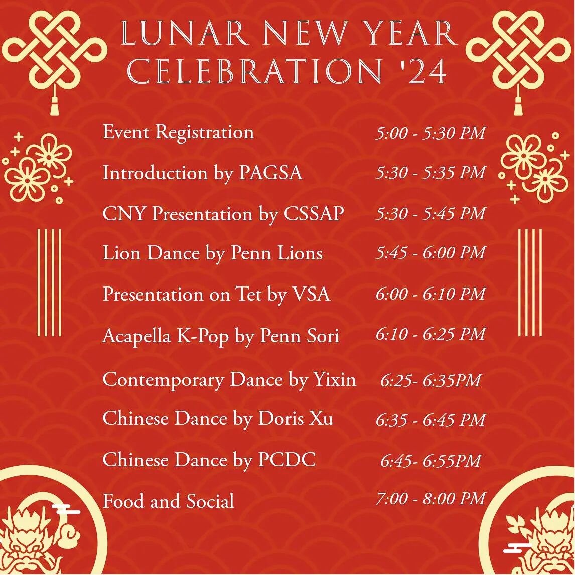 Unveiling our line up for PAGSA's Lunar New Year Celebration this coming Wednesday! Get your tickets before they go, link in bio! A huge thank you to our wonderful partners and performers 💛 see you there!