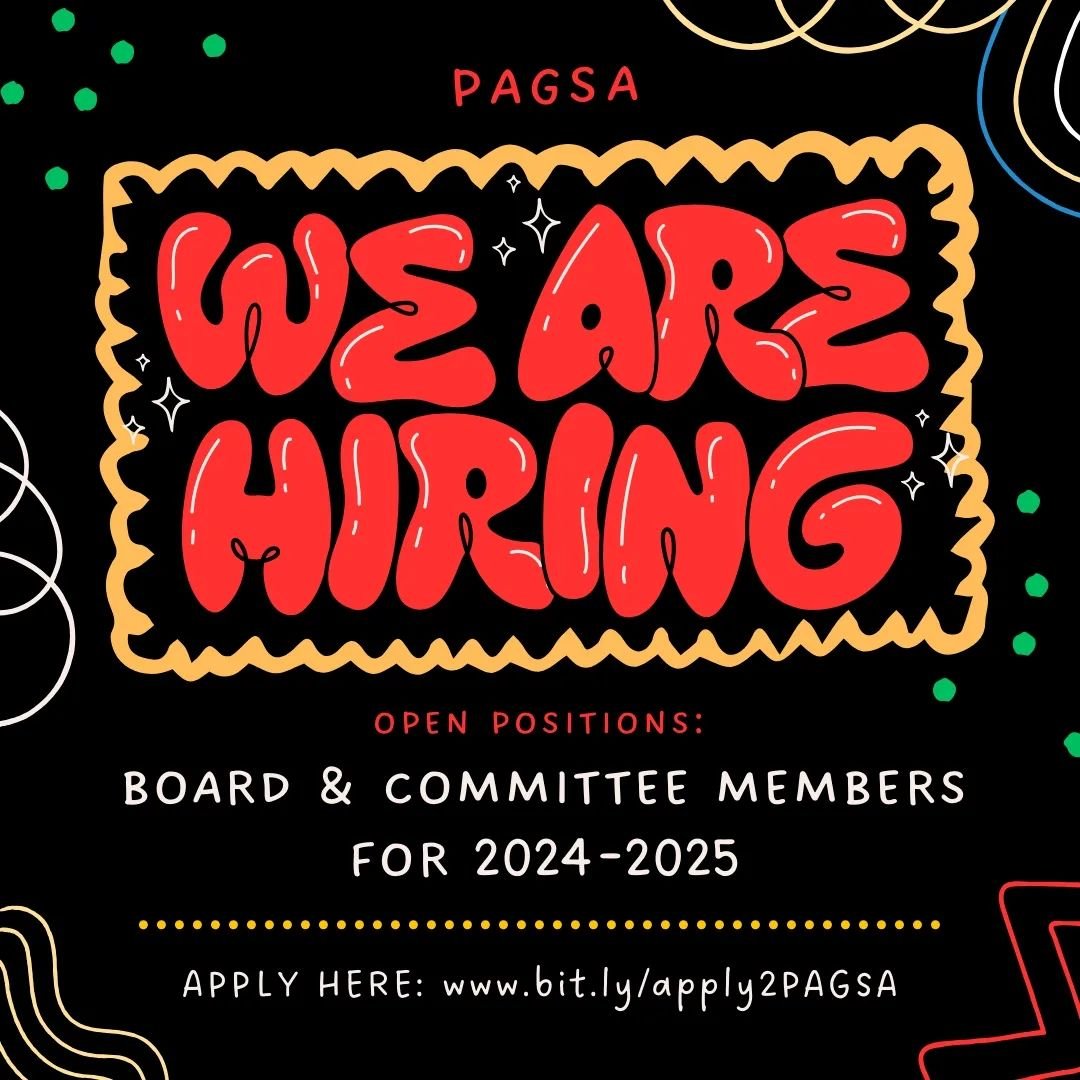 PAGSA is hiring! Our board and committee serves the entire Asian Graduate Student population here at Penn, if that's something you'd like to be a part of you should absolutely consider applying! We have open board and committee positions available wi