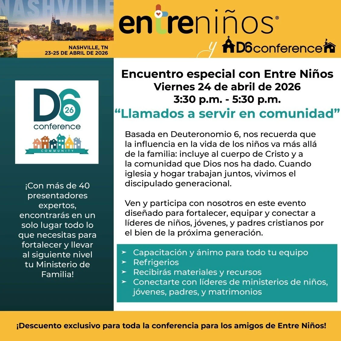 &iexcl;Te invitamos a ser parte de esta conferencia y a renovar tu compromiso con una comunidad que forma generaciones para Cristo! 🙏❤️🙌

📚M&aacute;s de 40 presentadores expertos estar&aacute;n compartiendo temas clave sobre el ministerio con ni&n