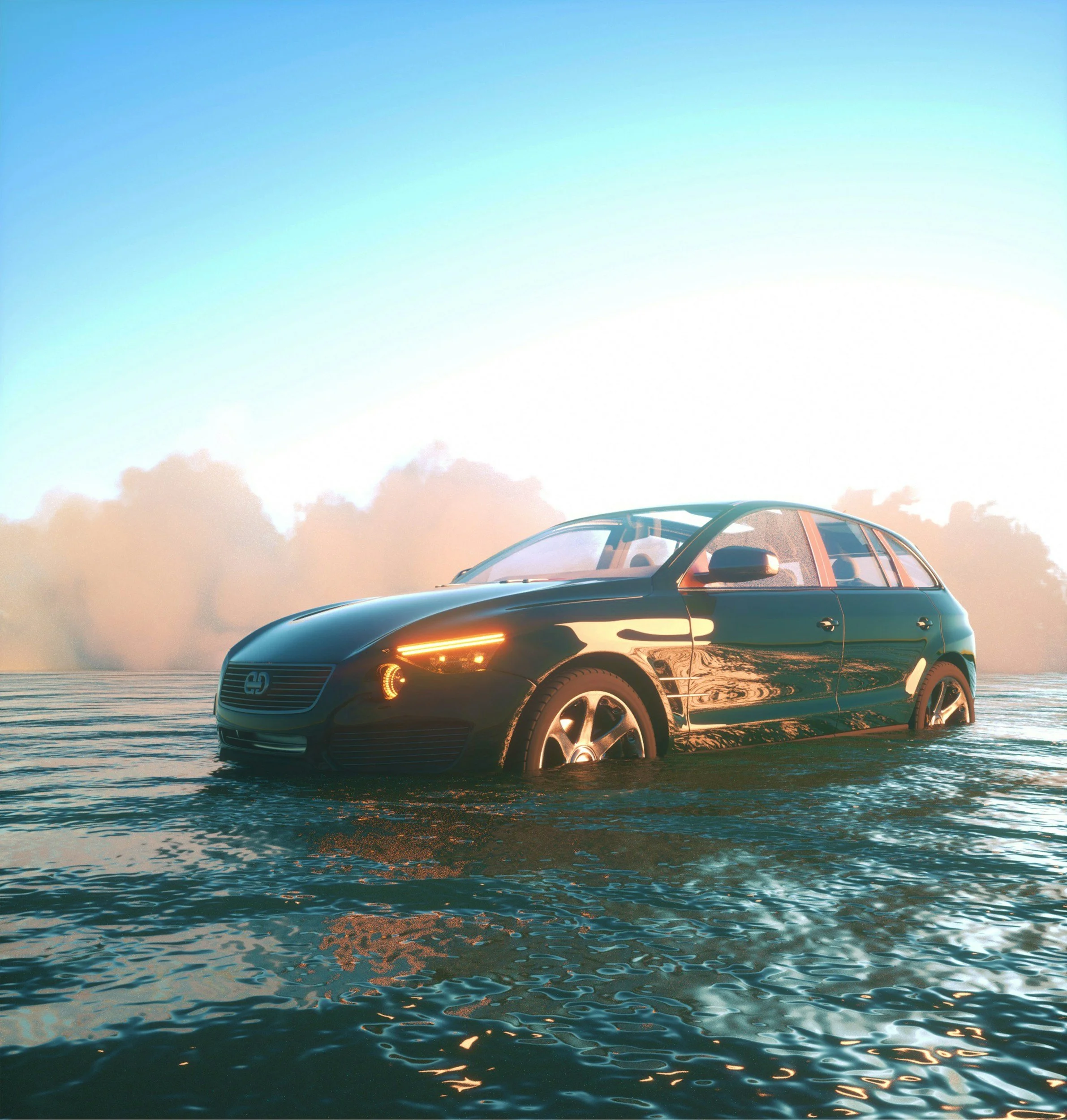 inundación carro