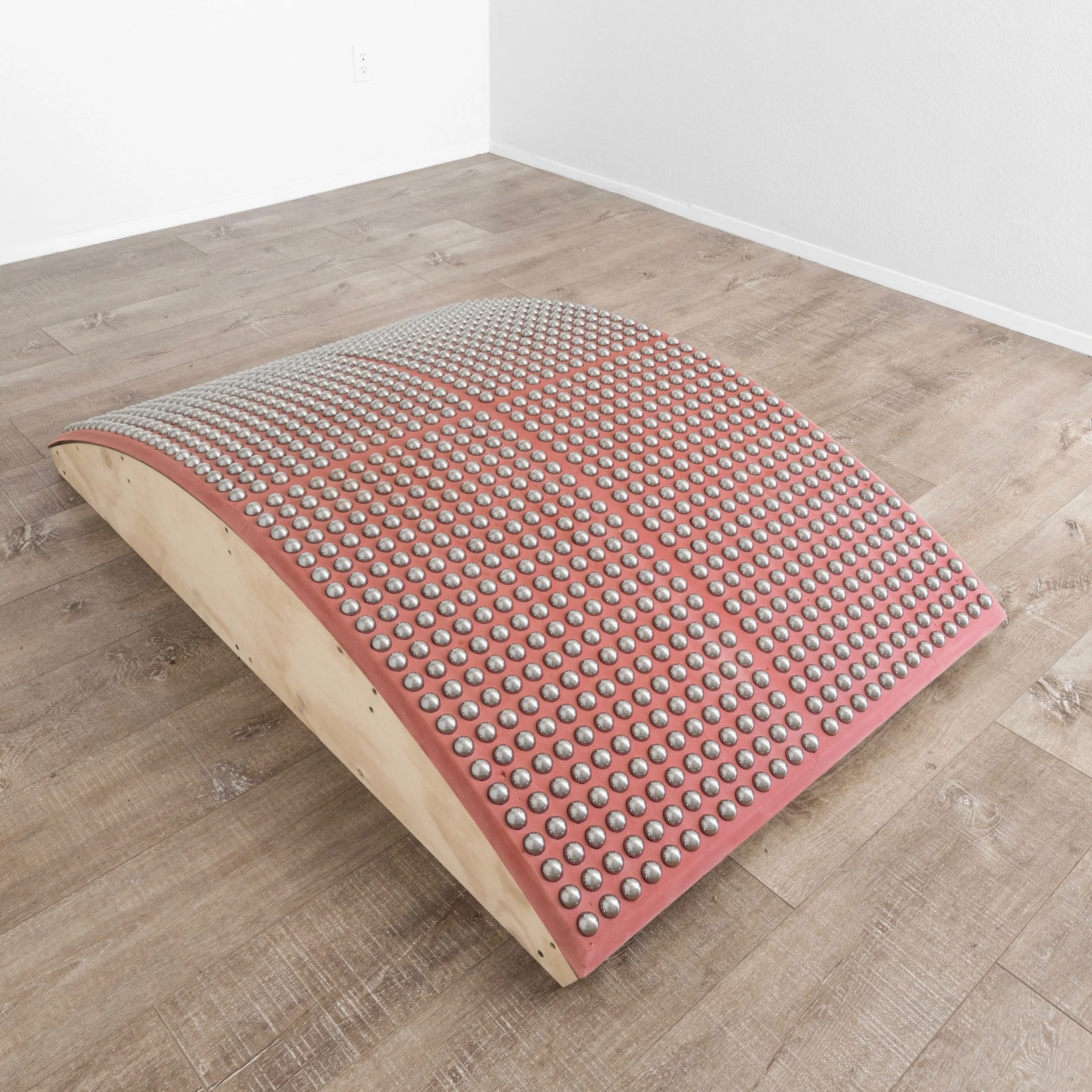 Max Lofano
 Carrier , 2024
Steel, rubber, wood
11 x 36 x 57 inches