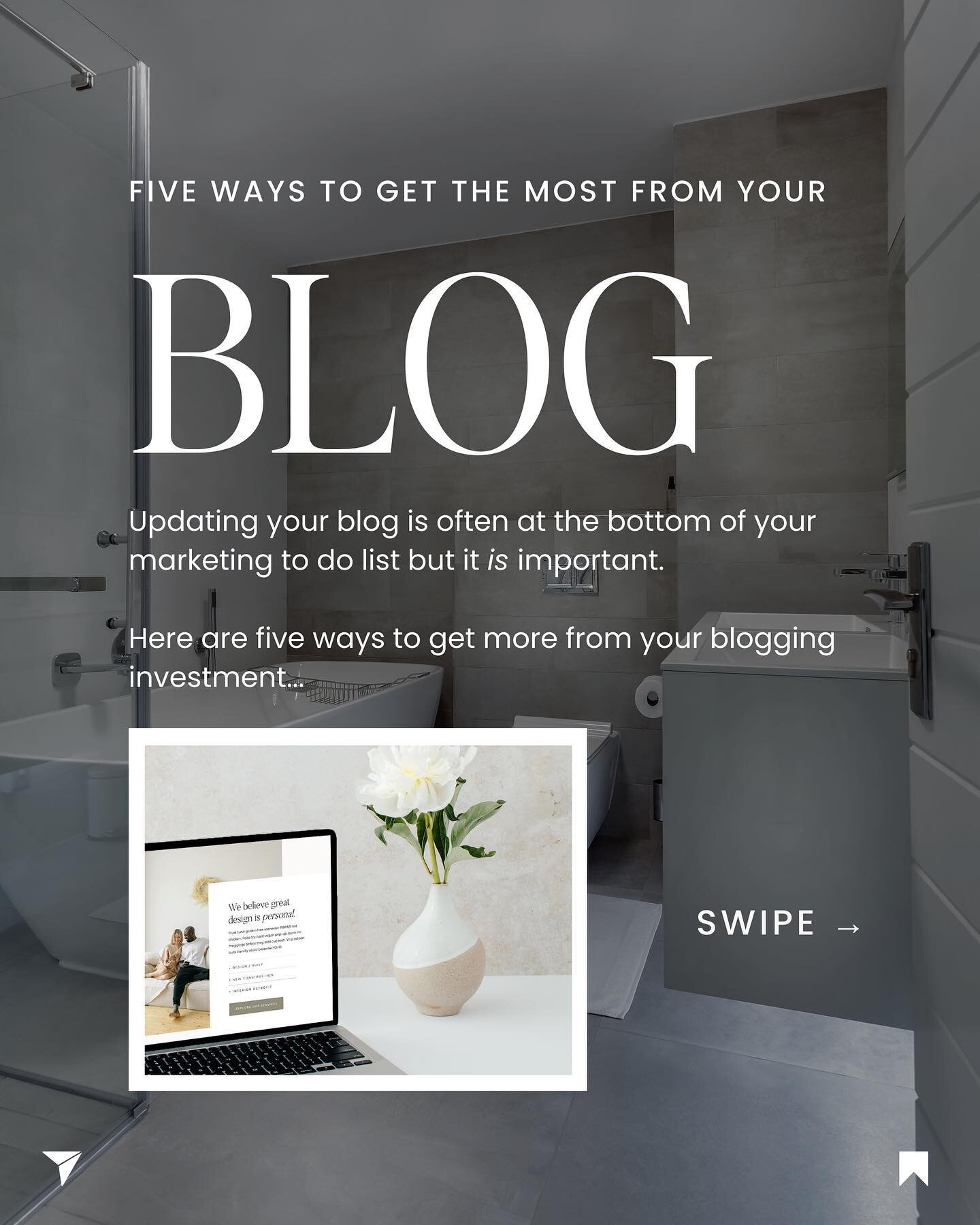 Here are my tips to make the most from the time spent updating your website blog, whether you write them yourself or outsource the task 👀

Don&rsquo;t neglect it guys!

#marketing #kbb #kbbshowroom #bathroomdesigner #kitchendesigner #architect #cont