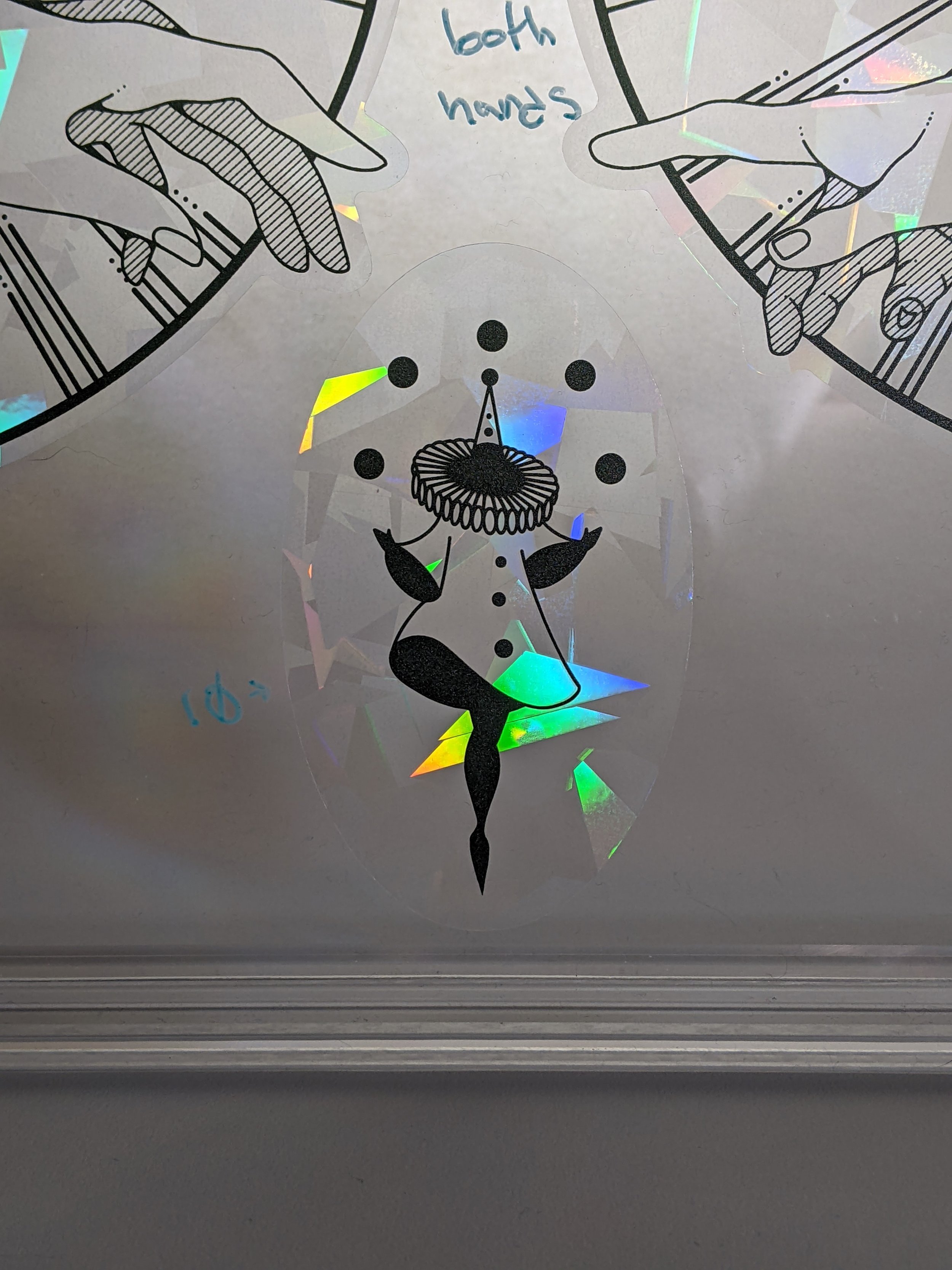 Juggling Pierrot Rainbow Window Decal