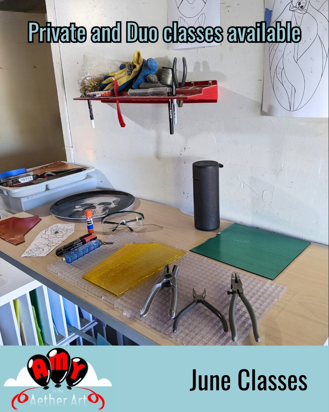 I'm offering stained glass classes this June!

During workshops, you (or you and a friend!) will learn how to create your own stained glass suncatcher using the copper foil method from scratch, no experience necessary! Students will have the option t