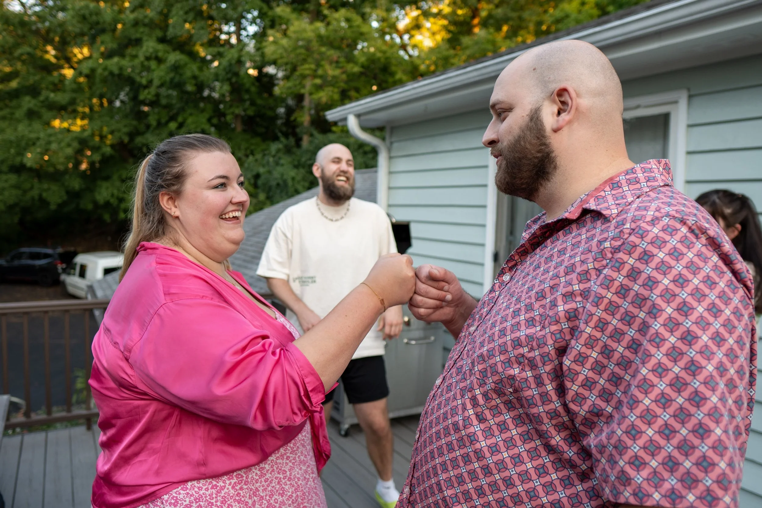 Friendly interaction and joy in a home environment—capturing the natural contexts where speech therapy makes a difference.