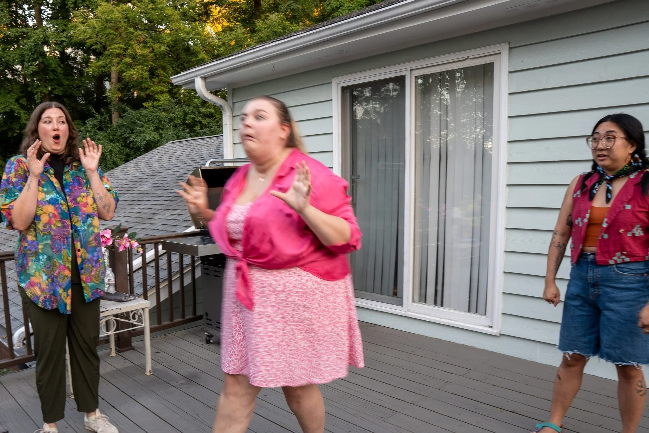 Natural communication captured during a friendly chat—reflecting the everyday speech goals of in-home therapy.