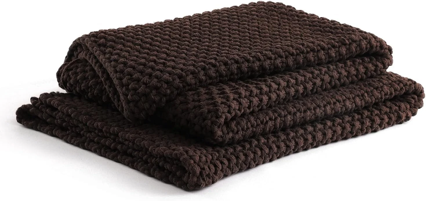 YnM | Chunky Cotton Knit Throw Blanket