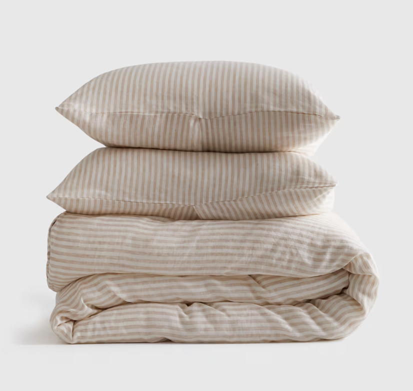 Quince | European Linen Stripe Duvet Cover Set