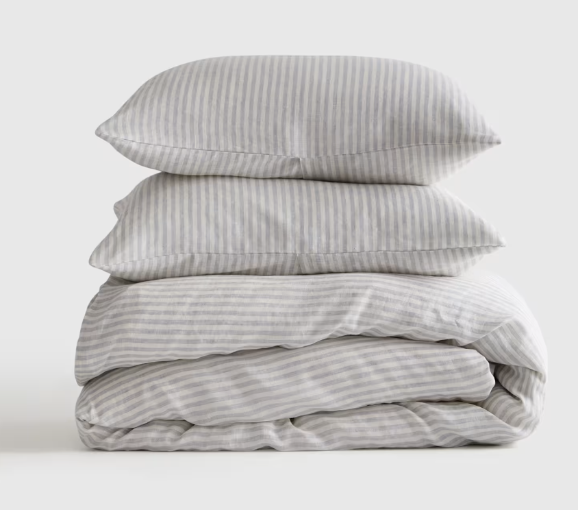 Quince | European Linen Stripe Duvet Cover Set
