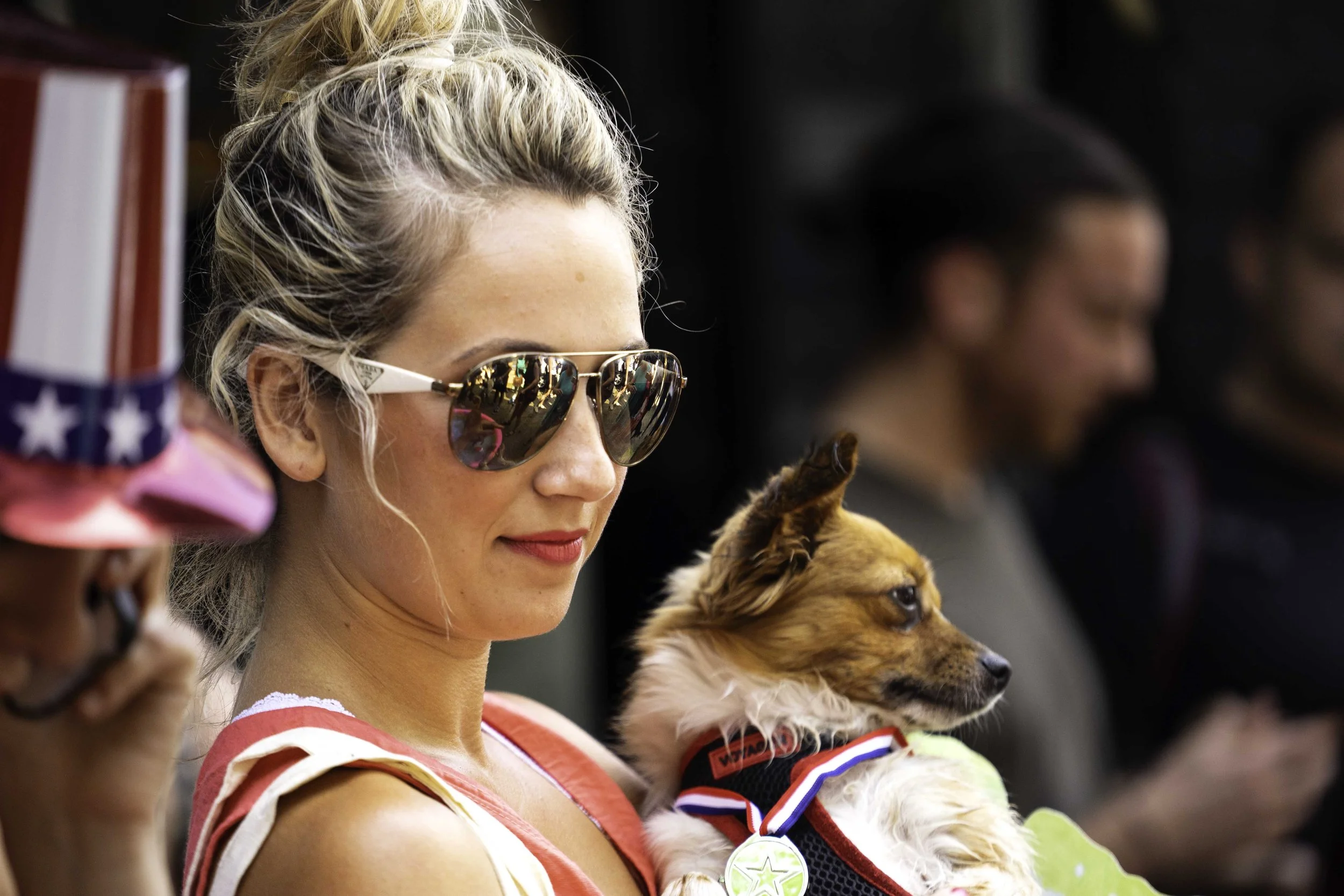 girl with dog in Brooklyn