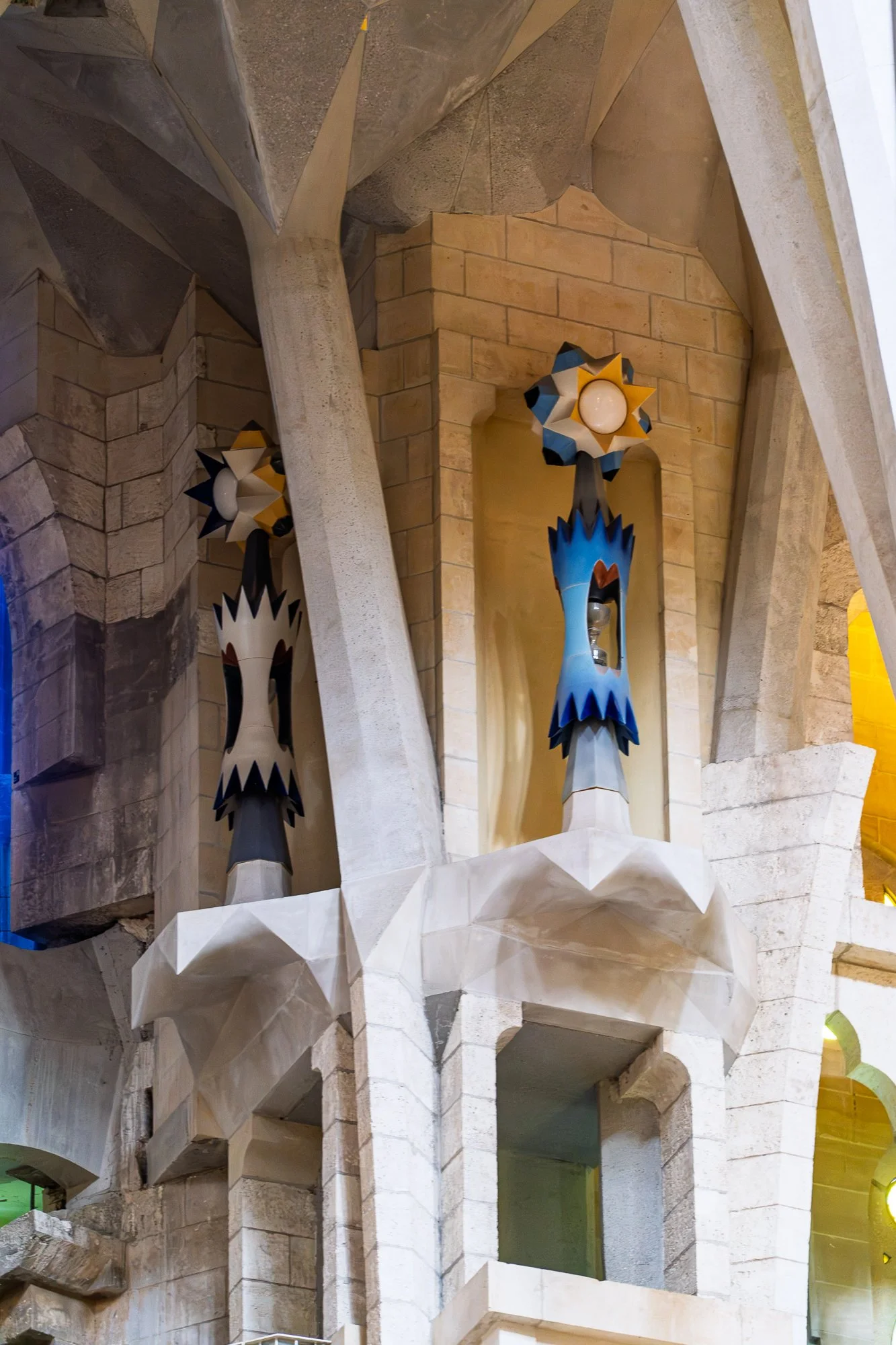 Detail of a colored pinnacle ornament inside the Sagrada Família  — bCLPhoto