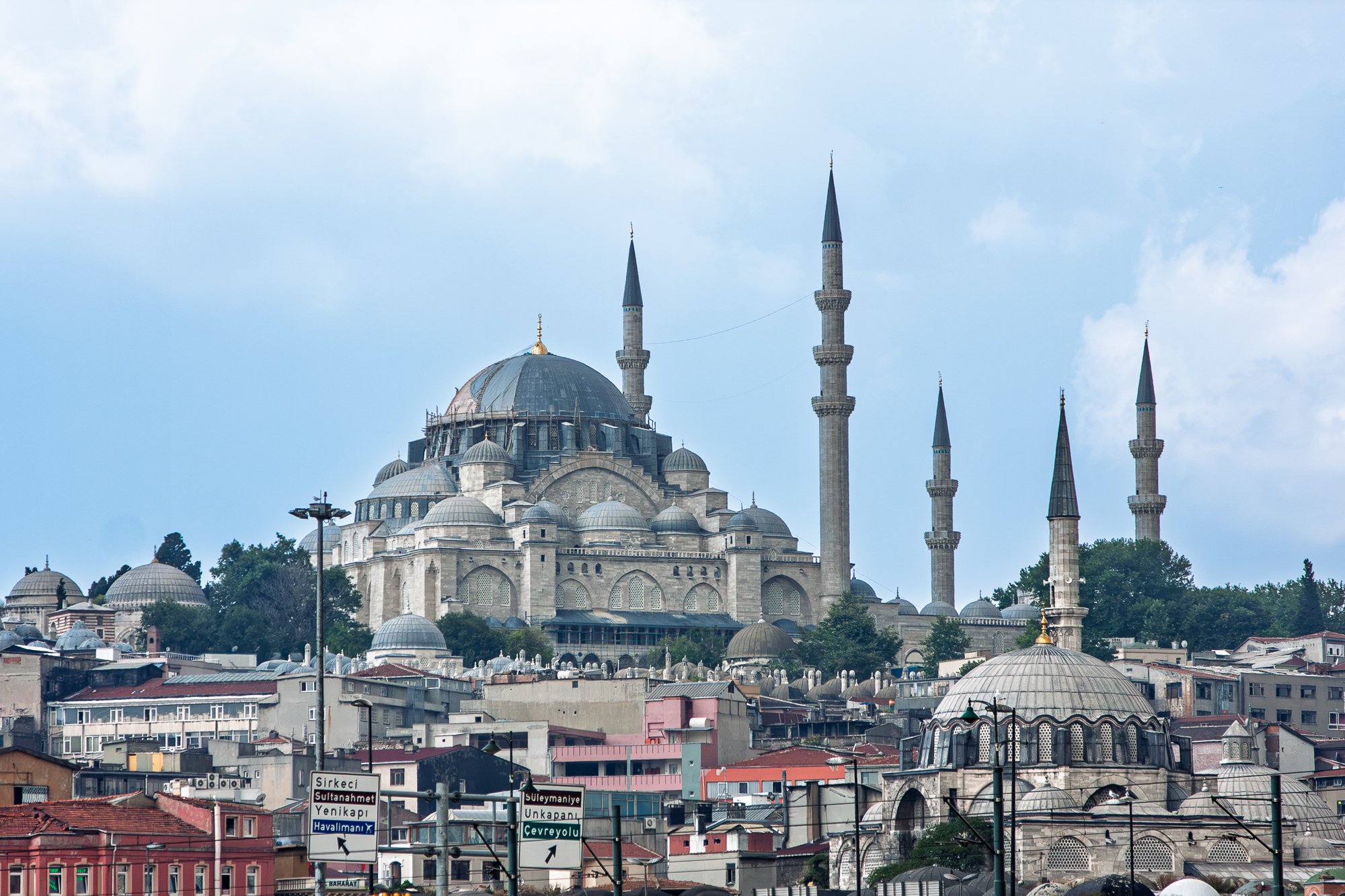 Süleymaniye Mosque skyline above Istanbul rooftops
