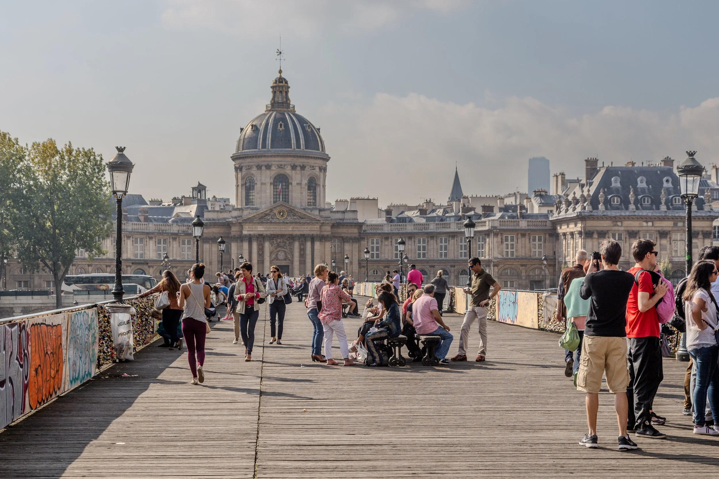 People walking on the Pont des Arts, Paris – street photography - bCLPhoto