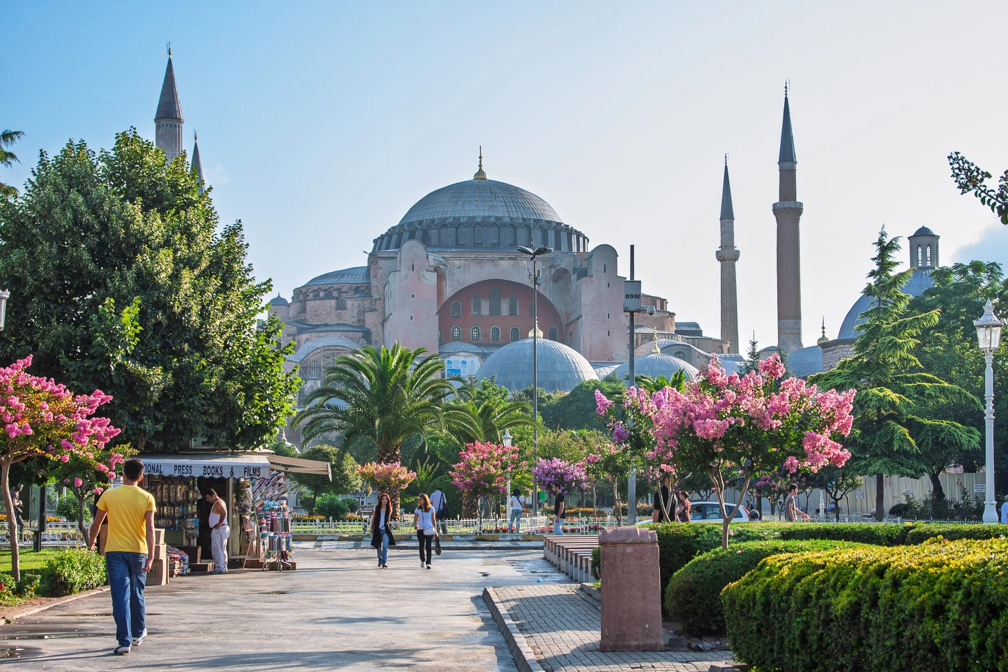 Hagia Sophia dome seen from the park, Sultanahmet Istanbul