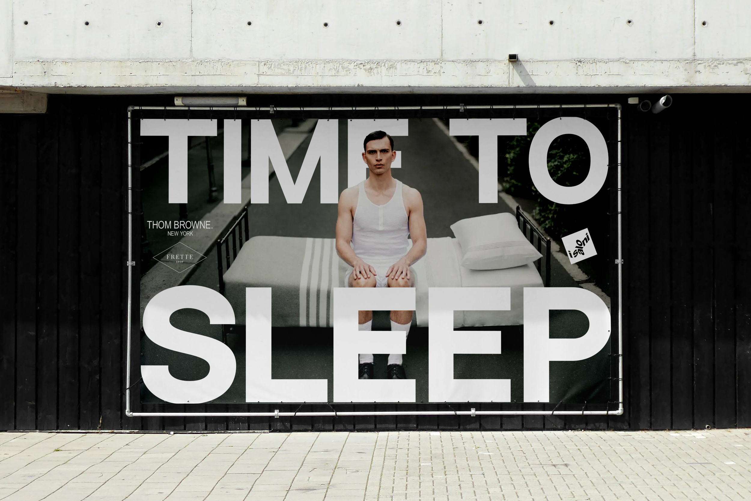 Free Banner Attached to Black Wall Mockup.png