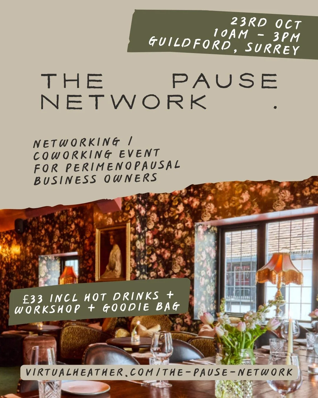 I&rsquo;m bringing perimenopausal business owners together in central Guildford for a full day of community, connection, coworking, and solidarity.

📍 @cosyclub_guildford 
📅 Thursday 23rd Oct
⏰ 10am &ndash; 3pm
☕ Hot drinks flowing all day
🎁 Goodi
