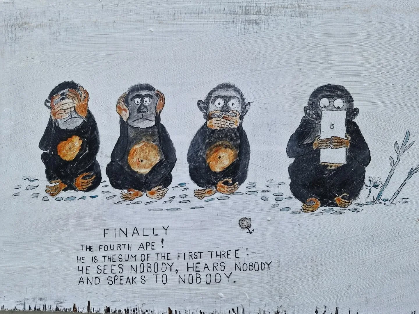 Street art in Fowey, Cornwall (2024) // 

No long, profound caption needed - it speaks for itself.

#doomscroll #doomscrolling #thesumofitall #phoneaddiction #garbagepostchallenge #garbagepostchallenge2025