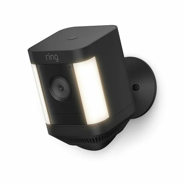 RING Battery-Powered Spotlight Security Camera with LED Lights & HD Video (Black and White) + Delivery and Installation